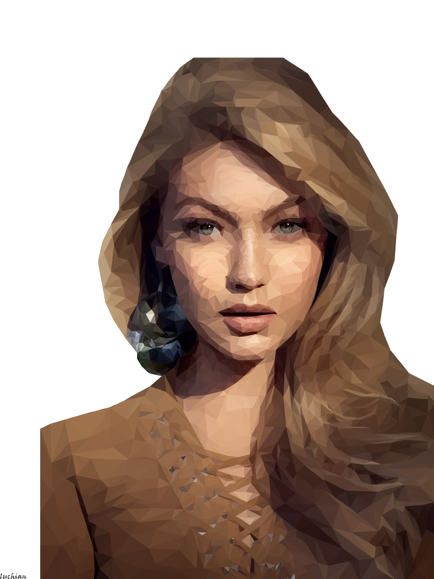 beauty, human face, veil, adult, cut out, headshot, woman, human body part, indoors, 1080P, females, women, young women, white background, low poly, illustration, Phone HD Wallpaper