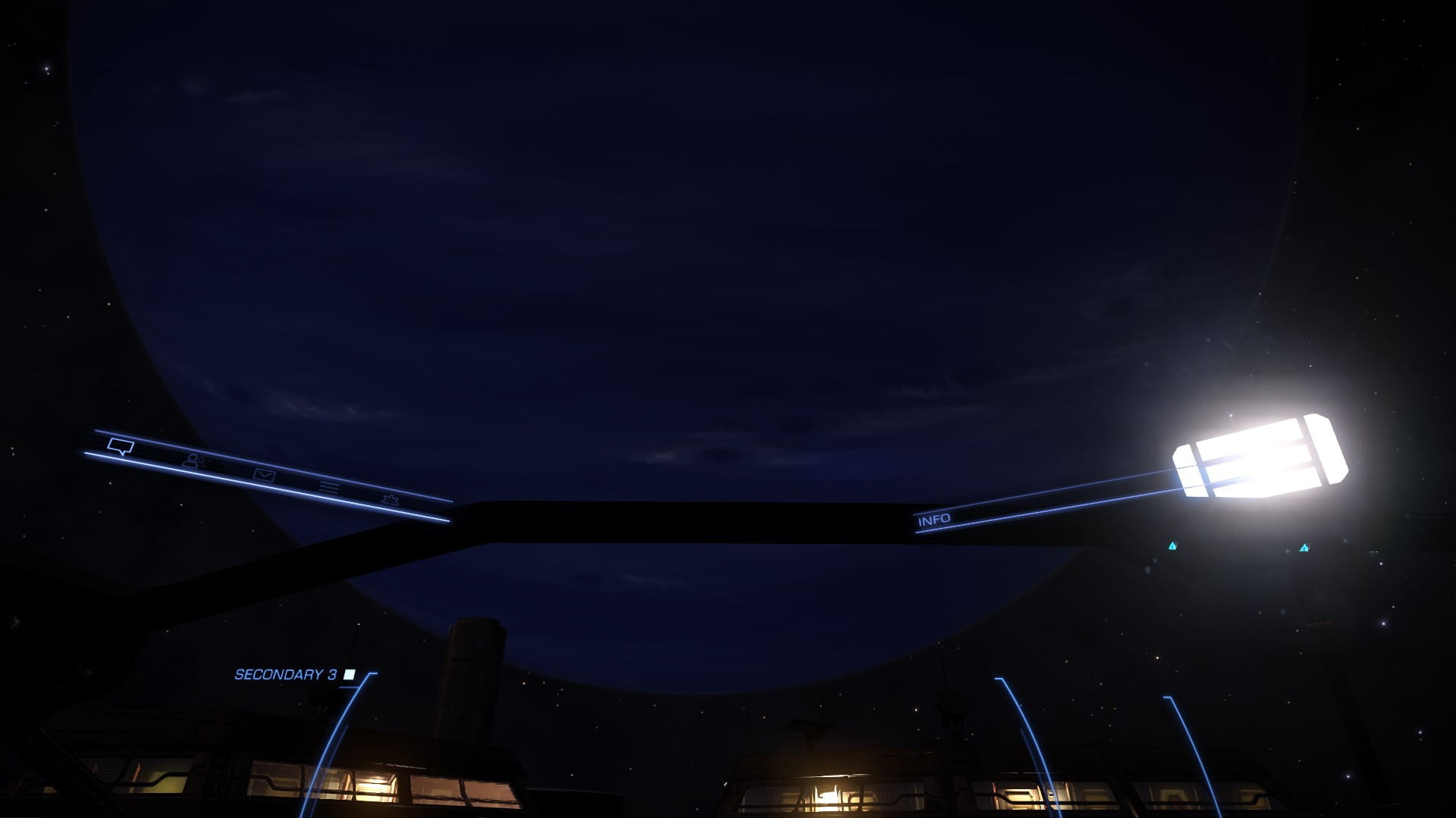 exploration, street light, Elite: Dangerous, low angle view, light, street, first person, illuminated, nightlife, night, moon, light - natural phenomenon, HD Wallpaper