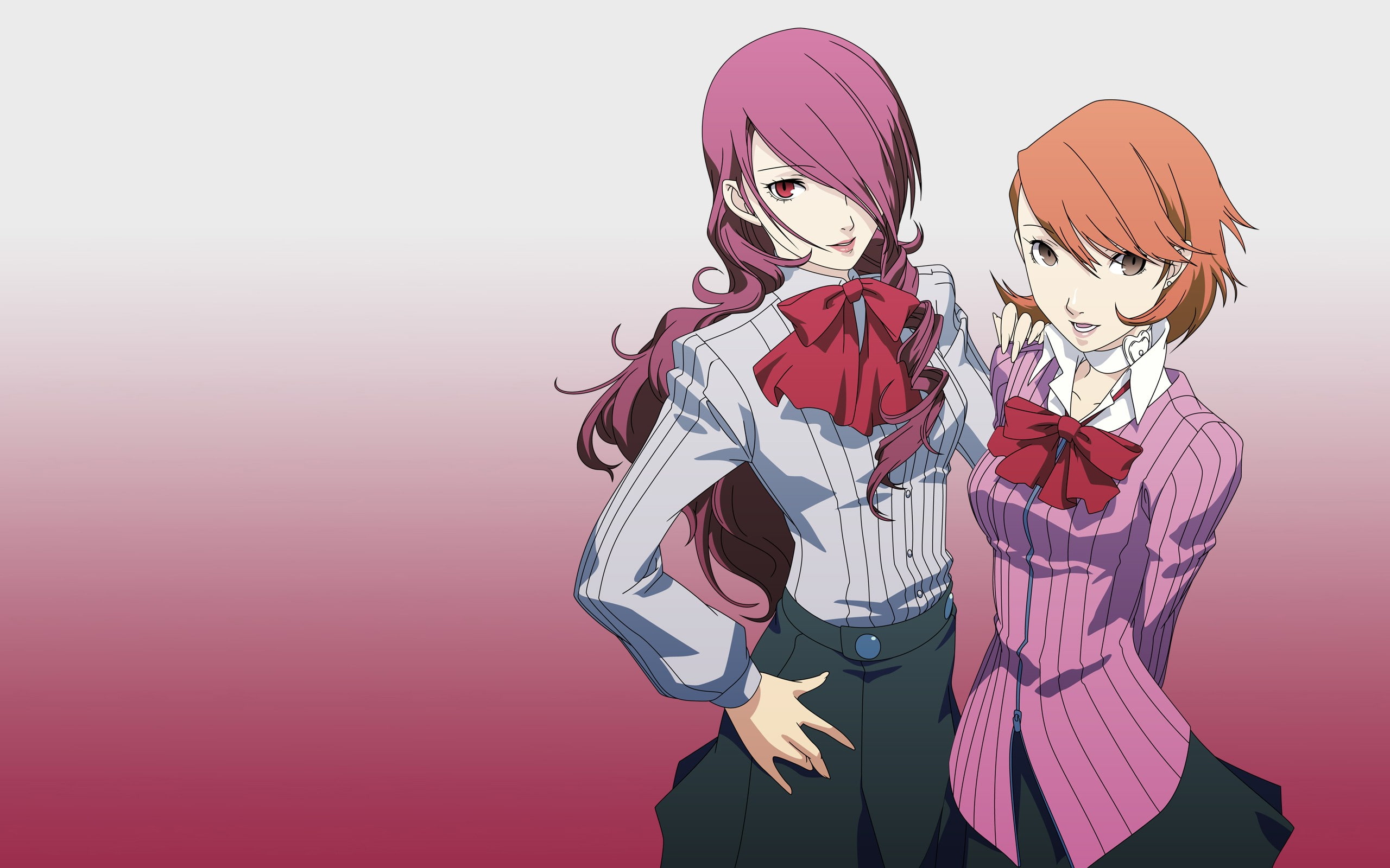 representation, anime girls, lifestyles, colored background, standing, men, people, anime, Kirijou Mitsuru, human body part, human representation, adult, HD Wallpaper