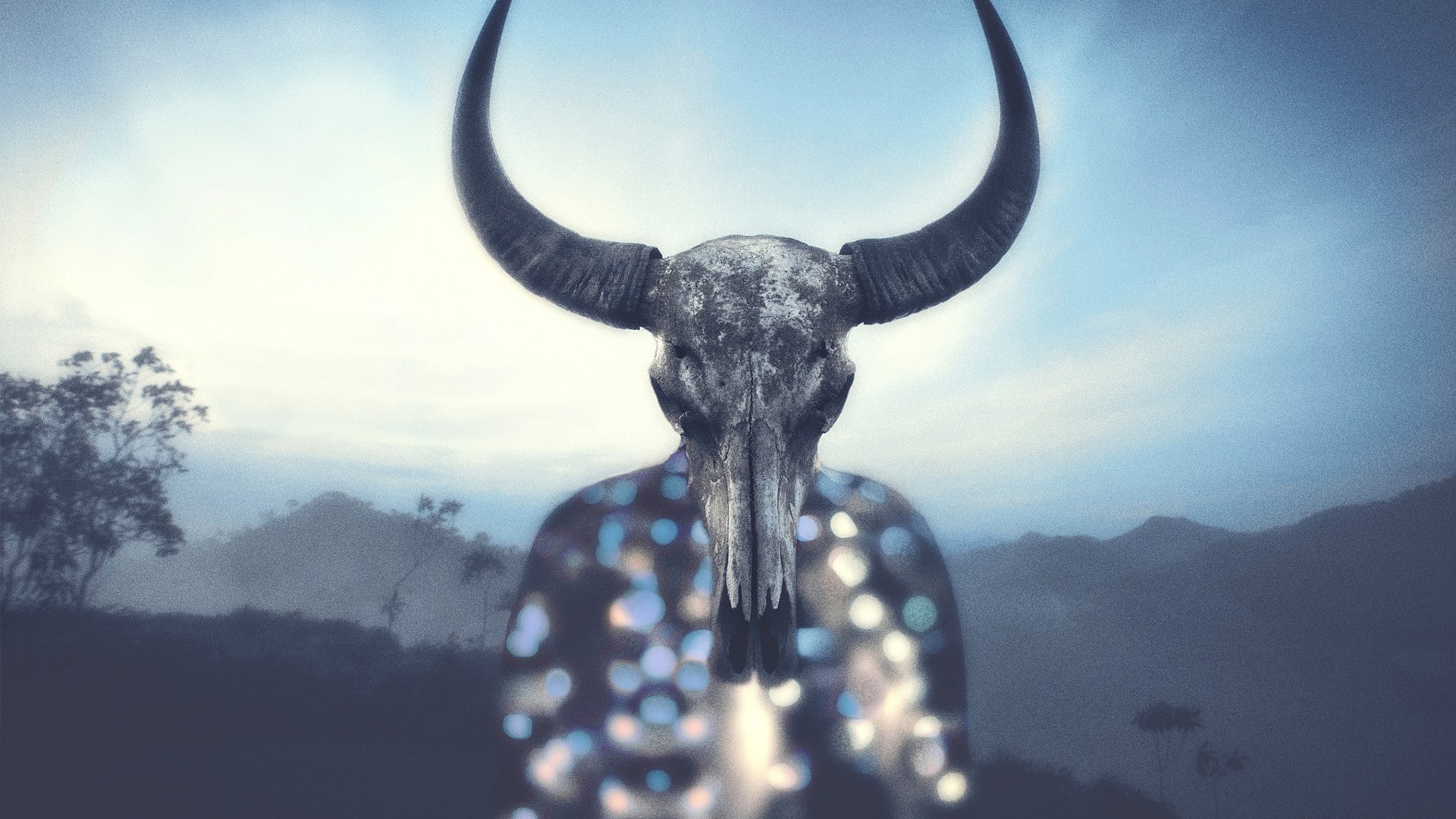 animal body part, nature, mammal, mountain, animal themes, one animal, surreal, animal wildlife, front view, no people, animal head, outdoors, horned, sky, HD Wallpaper