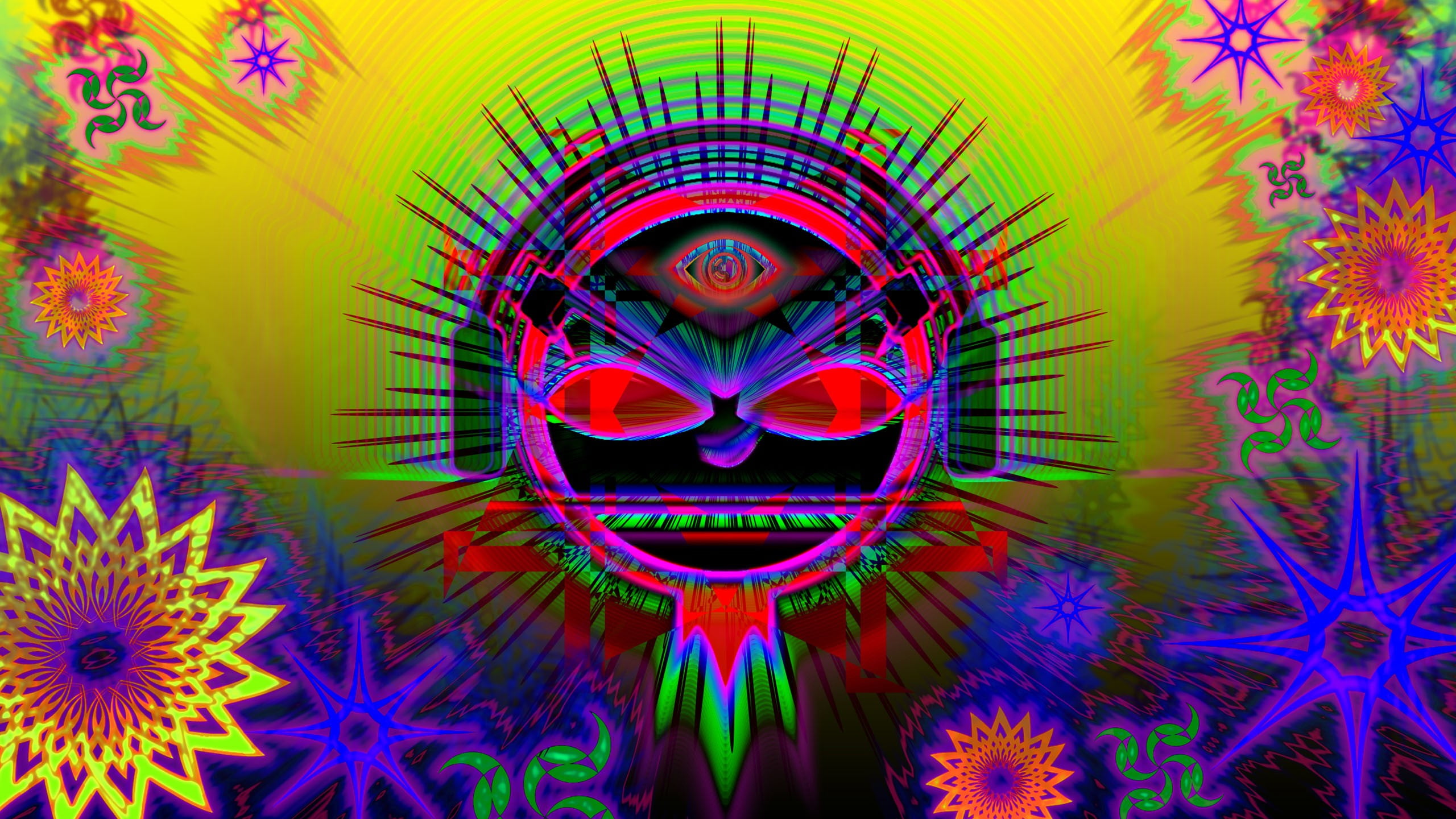 psychedelic, creativity, design, studio shot, full frame, 2K, colored, carnival - celebration event, surreal, indoors, illustration, blurred motion, close-up, HD Wallpaper