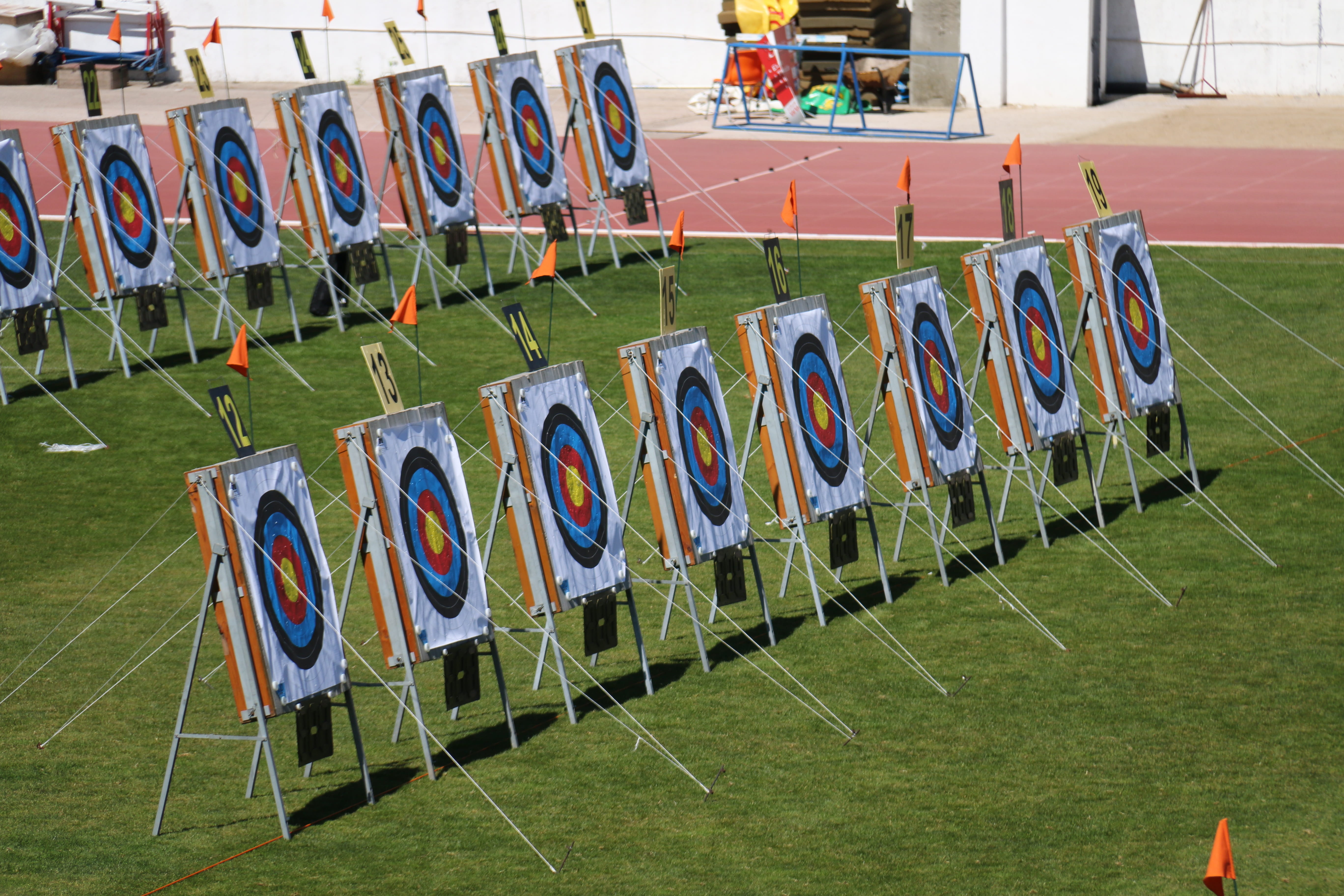 plant, green color, Target, in a row, 5K, archery, order, Archery, seat, side by side, arrangement, day, sports venue, field, empty, energy, Aim, land, HD Wallpaper