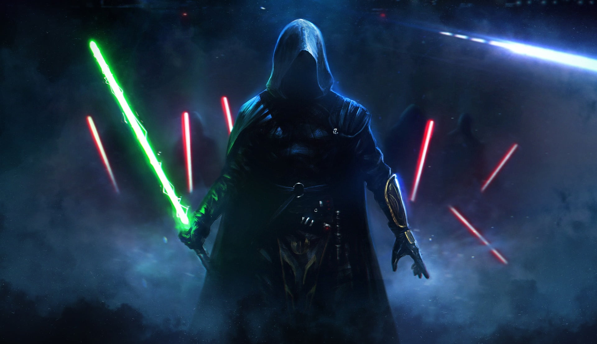 Sith, science fiction, artwork, 1080P, Star Wars, lightsaber, Salvador Trakal, HD Wallpaper