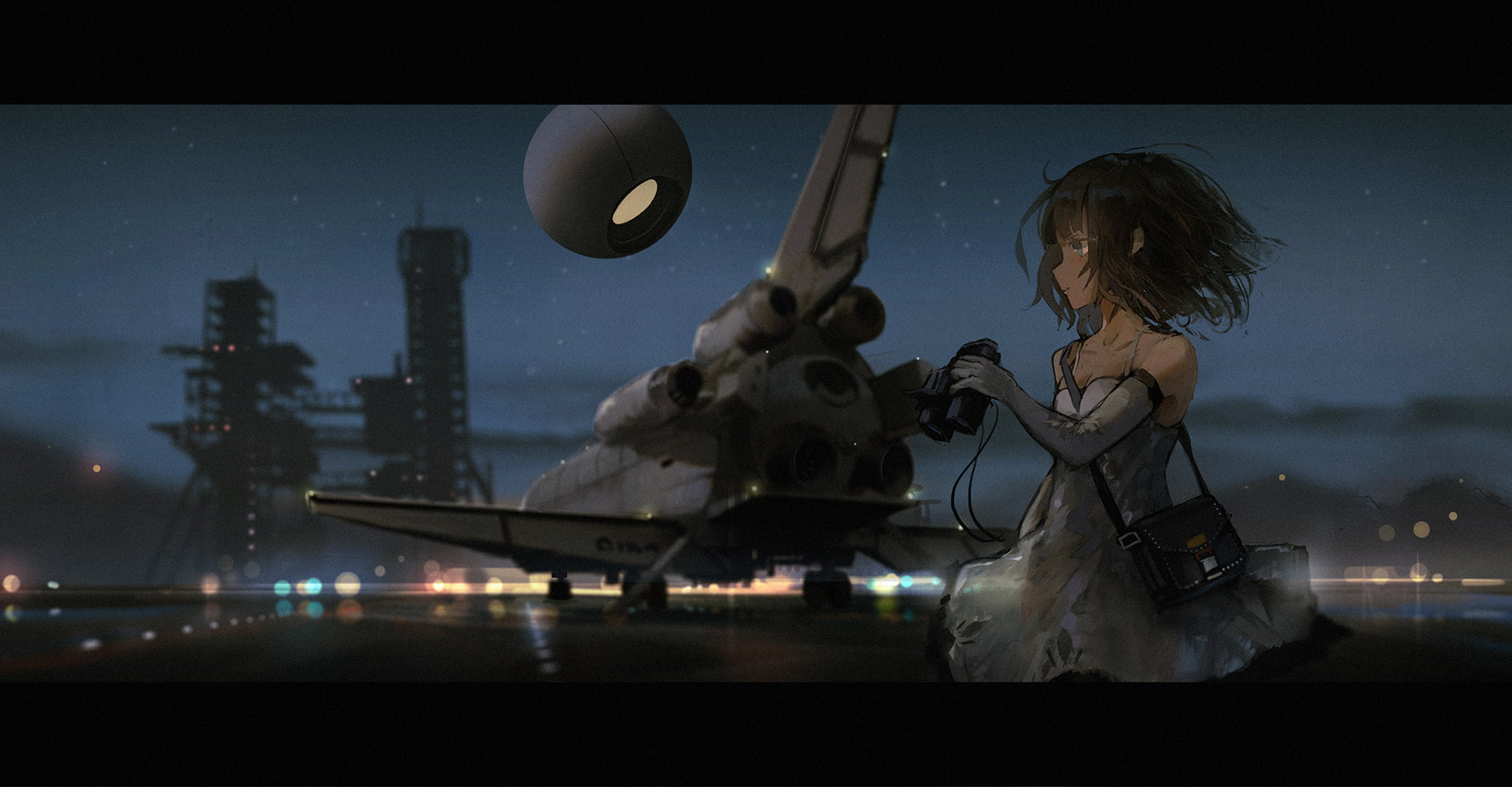 moon, young adult, space exploration, moonlight, night, digital art, star - space, illuminated, artwork, motion, transportation, contemplation, one person, HD Wallpaper