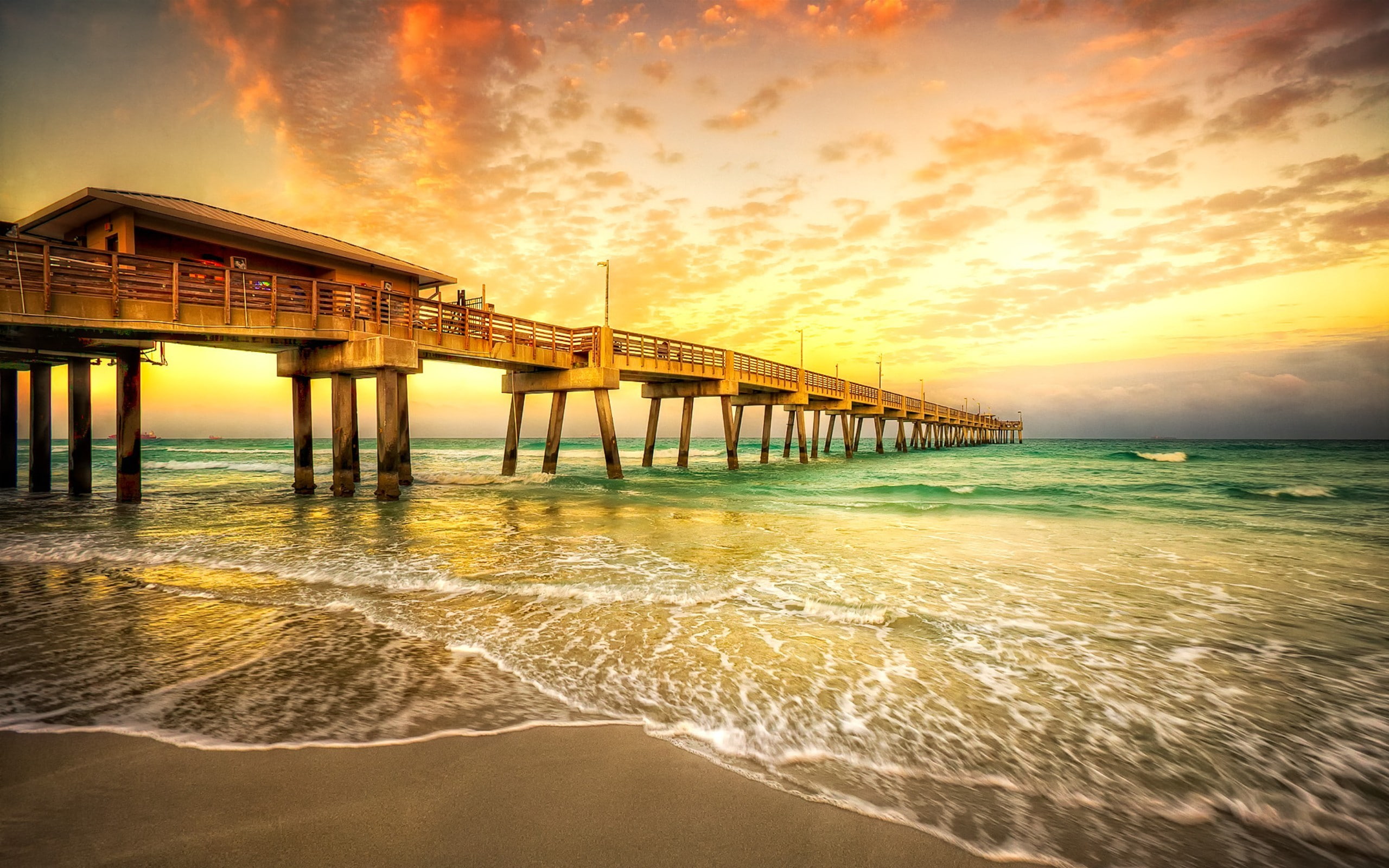 built structure, no people, sunlight, architecture, bridge, beauty in nature, pier, sea, sunset, tranquil scene, scenics - nature, horizon over water, bridge - man made structure, HD Wallpaper