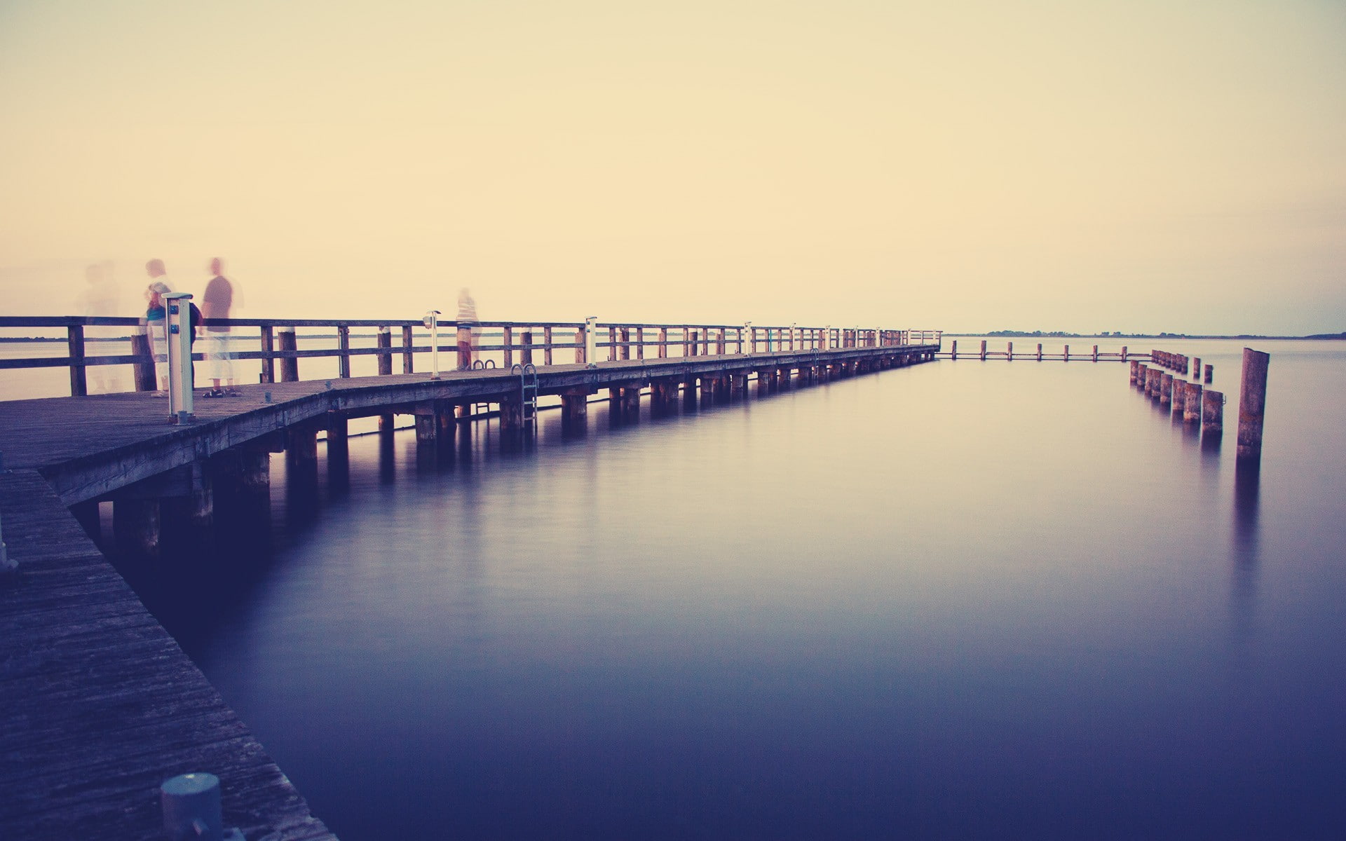 1080P, two people, bridge, nature, connection, bridge - man made structure, sky, architecture, people, tranquil scene, outdoors, built structure, railing, HD Wallpaper