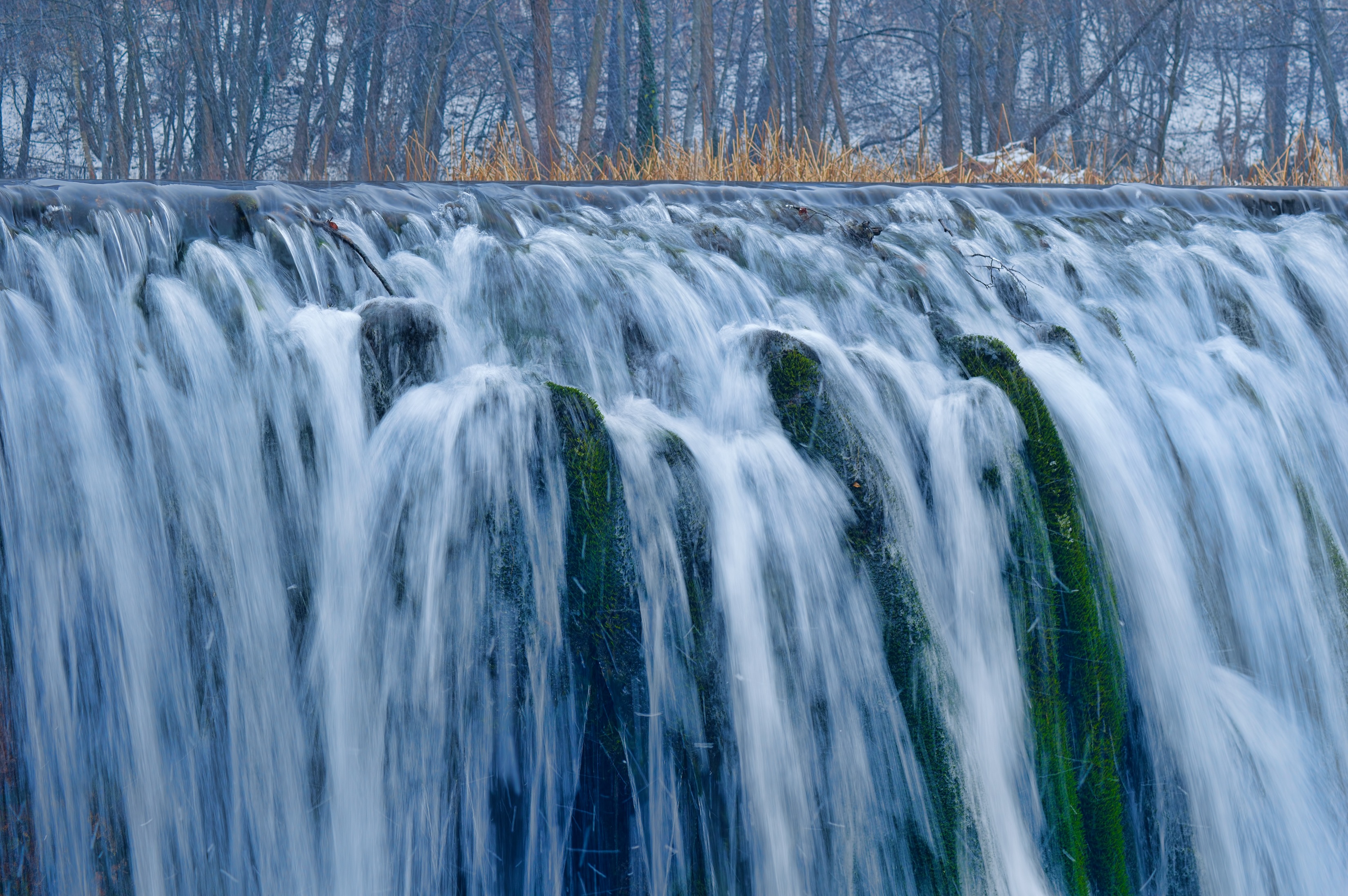 splash, outdoors, river, environment, long exposure, fall, stream - flowing water, wilderness, season, peace, snow, no people, rock, frozen, christmas, HD Wallpaper
