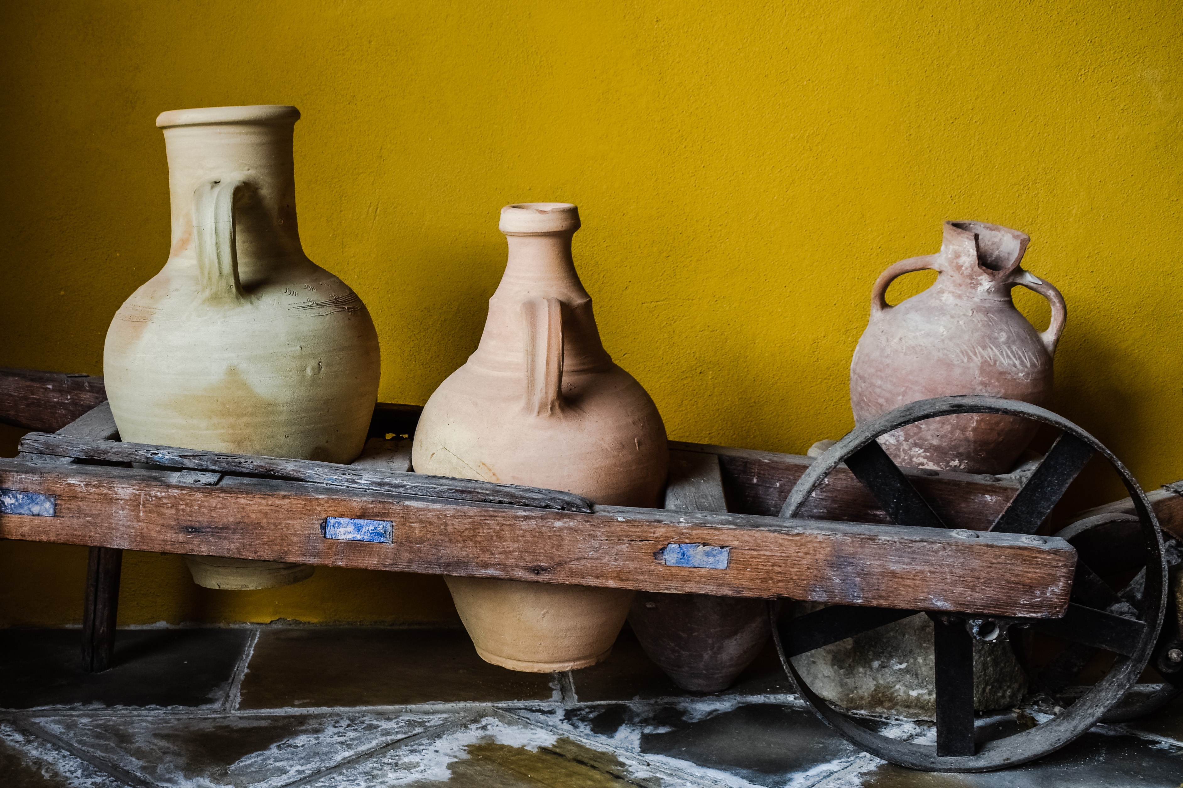 still life, wall - building feature, craft, bottle, pottery, the past, retro styled, pitcher - jug, group of objects, traditional, handicraft, no people, HD Wallpaper
