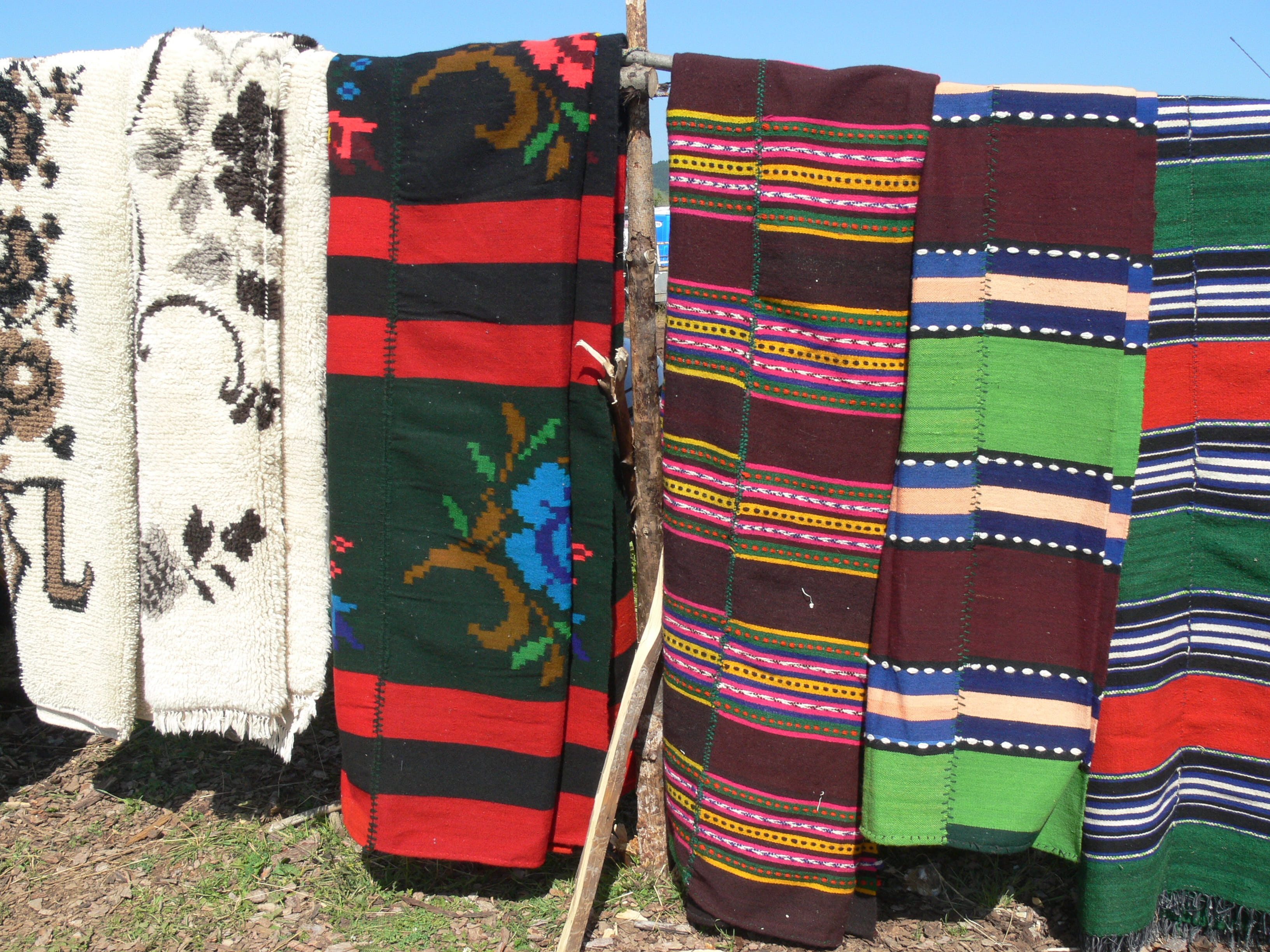 variation, pattern, traditional rugs, art and craft, stack, outdoors, striped, 2K, no people, choice, nature, large group of objects, craft, rugs, market, HD Wallpaper