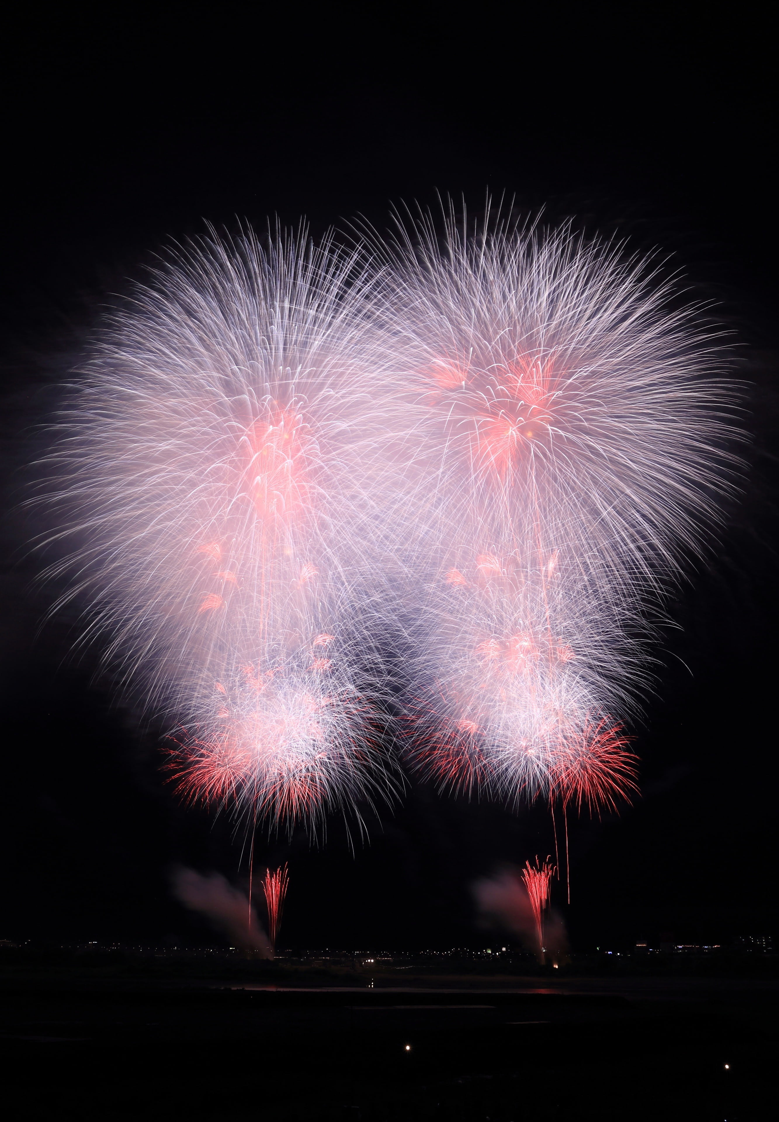 pink color, arts culture and entertainment, spark, illuminated, motion, long exposure, firework - man made object, fireworks, 4K, no people, smoke, nature, Phone HD Wallpaper