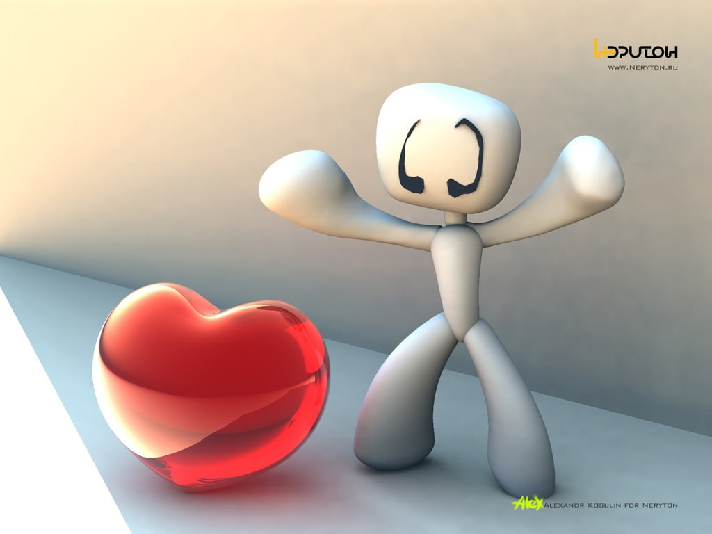 Love, heart, 480P, hd, d, funny, crystal, Abstrac, 3d and cg, cg, Cool, abstract, art, HD Wallpaper