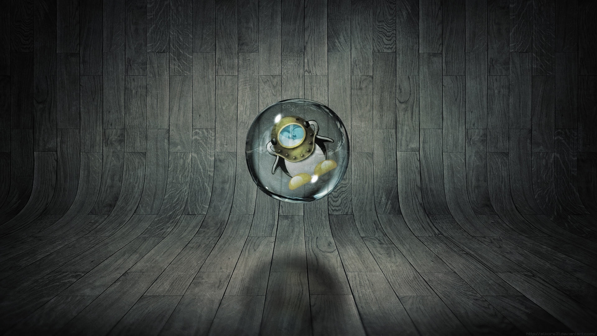 linux, wood, abstrac, ubuntu, 1080P, drop, HD Wallpaper