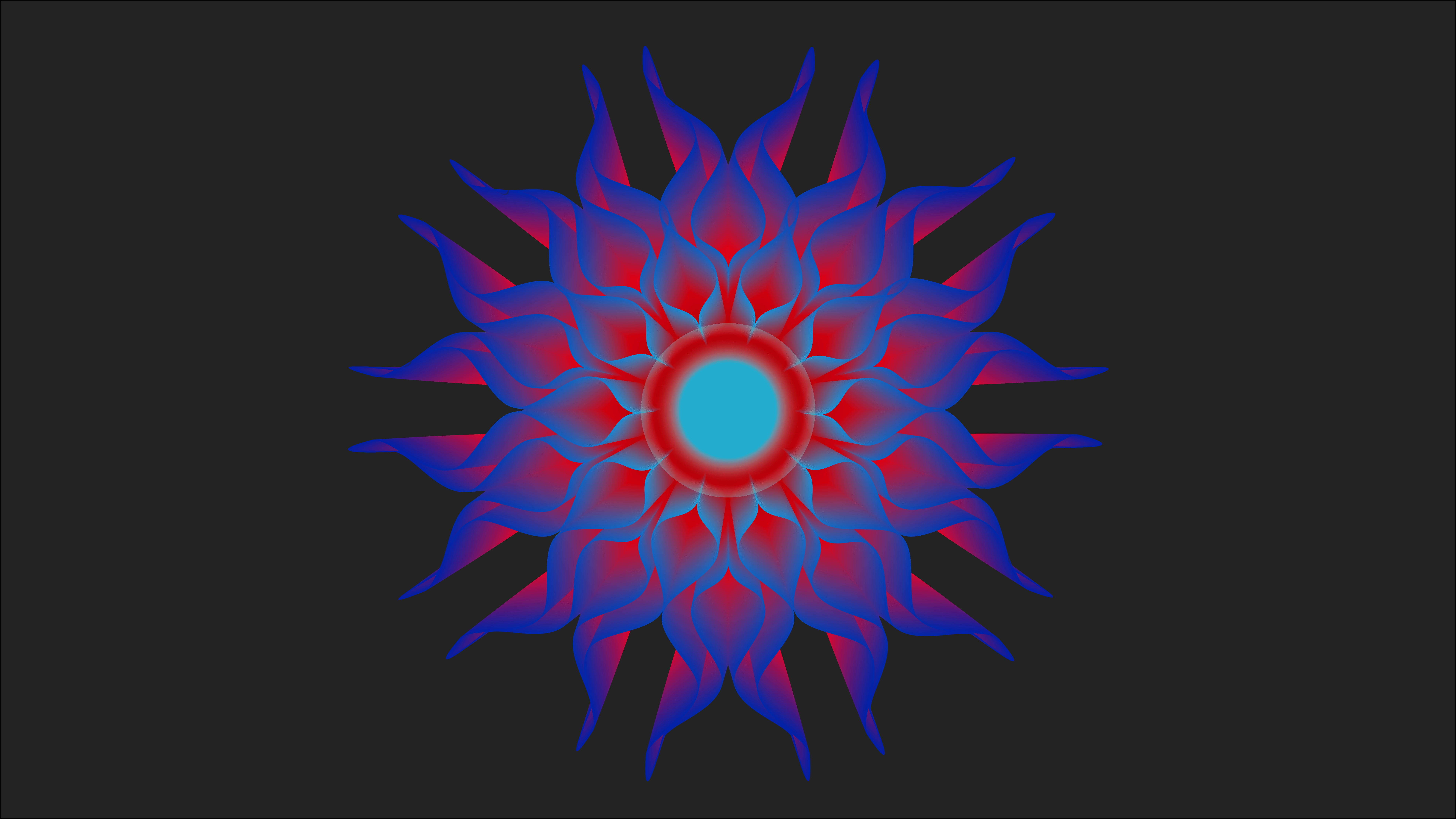 flower, abstrac, illustration, 8K, blue, HD Wallpaper