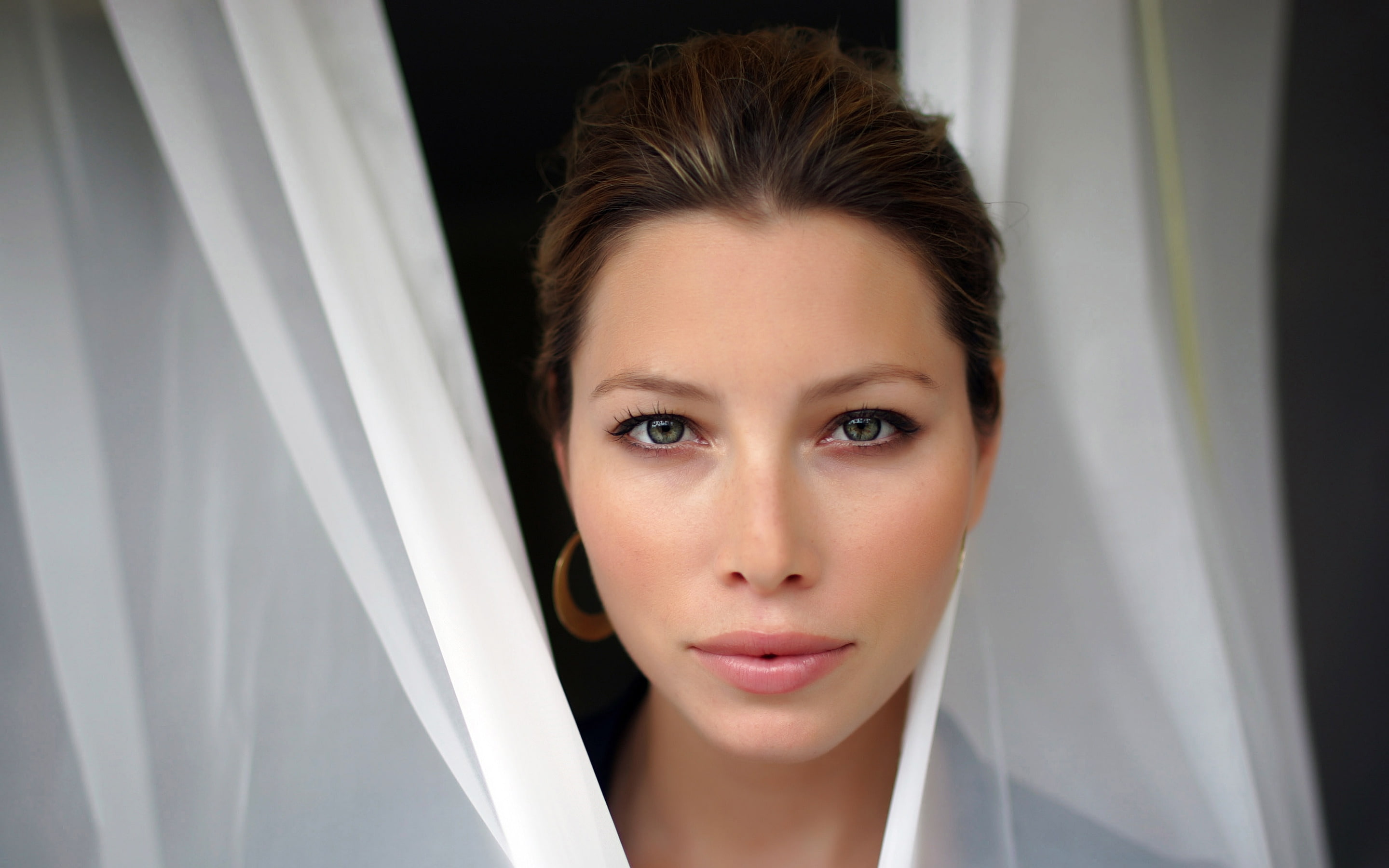 jessica, 2K, face, biel, HD Wallpaper