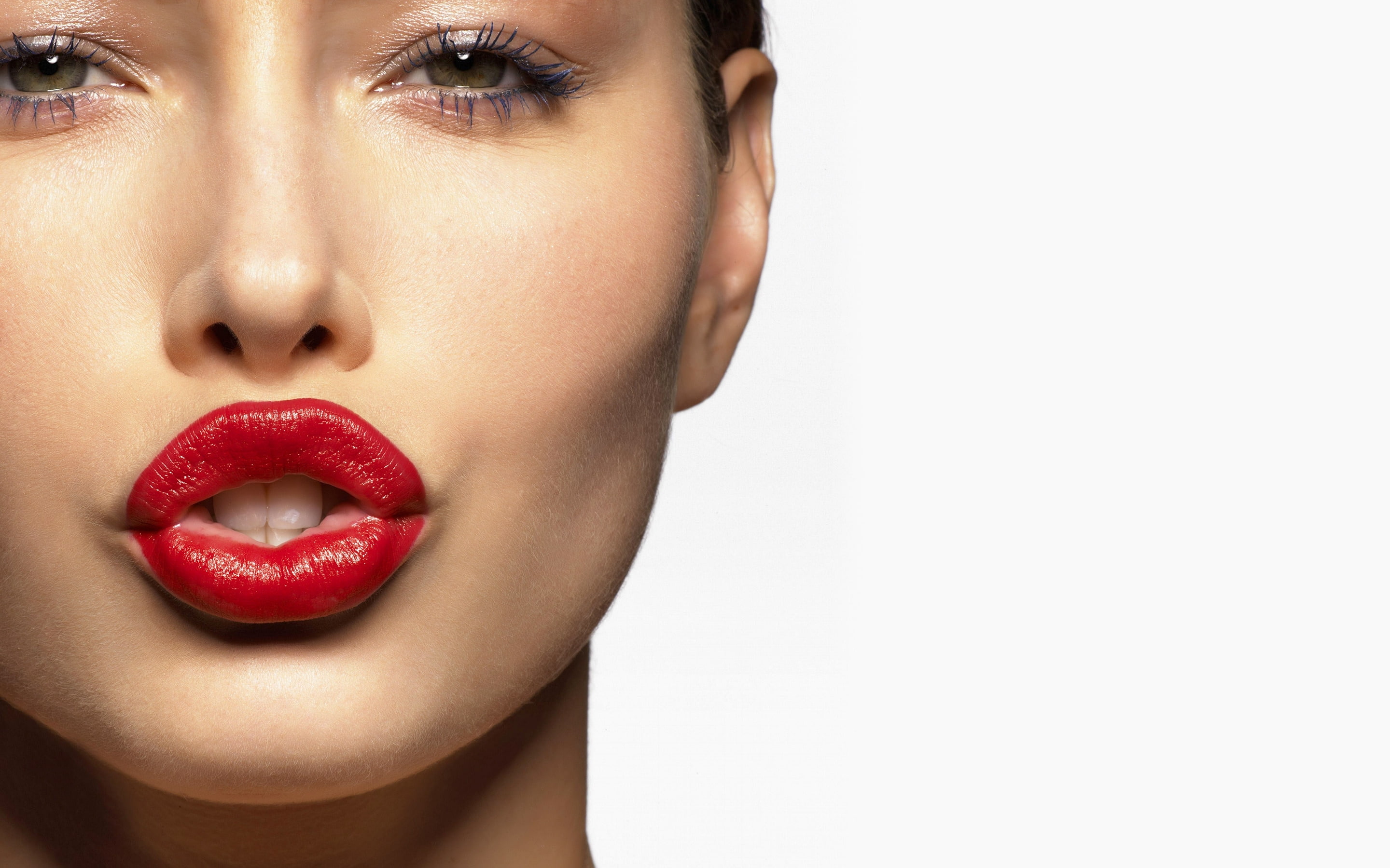 lipstick, biel, 2K, jessica, women, kiss, red, s, HD Wallpaper