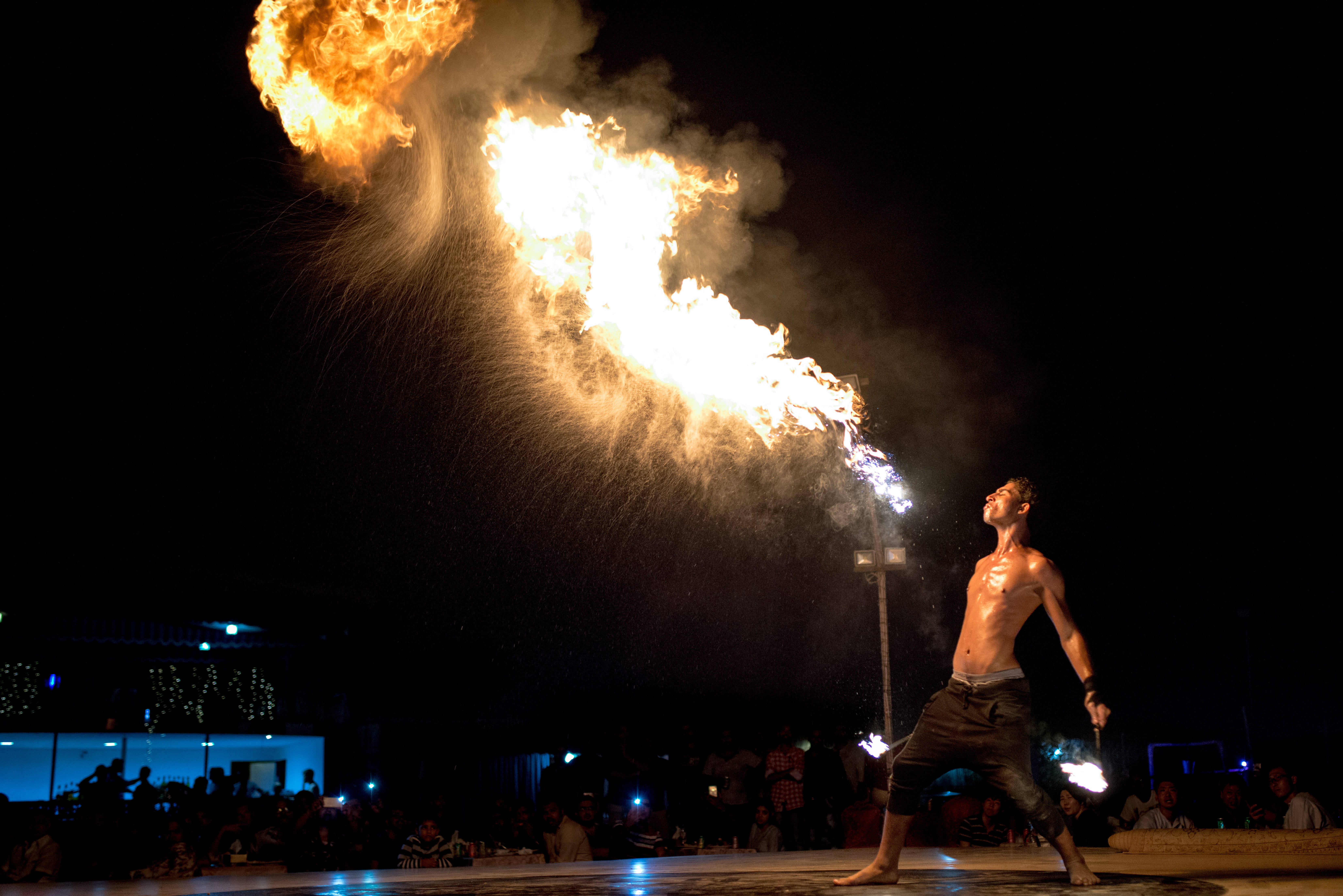 hot, nikon, night, communication, architecture, performance, warning sign, man, united arab emirates, outdoors, real people, powerful, fire - natural phenomenon, HD Wallpaper