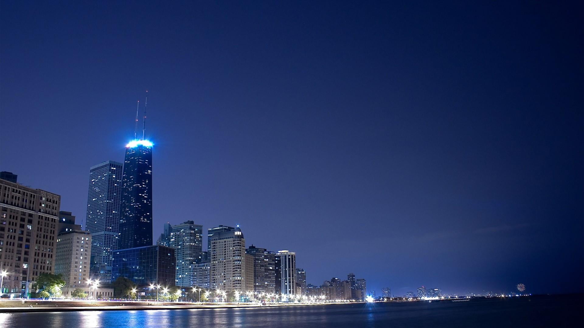 outdoors, illuminated, landscape, financial district, sky, metropolis, office building exterior, travel destinations, tower, architecture, water, cityscape, HD Wallpaper