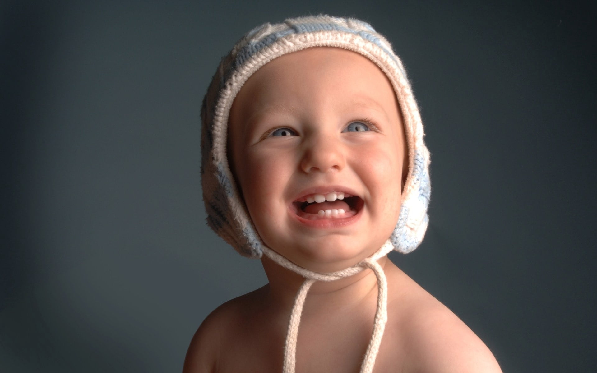 studio Shot, teeth, human Face, females, headgear, joy, black background, looking At Camera, people, baby Girls, cheerful, beauty, portrait, facial Expression, HD Wallpaper