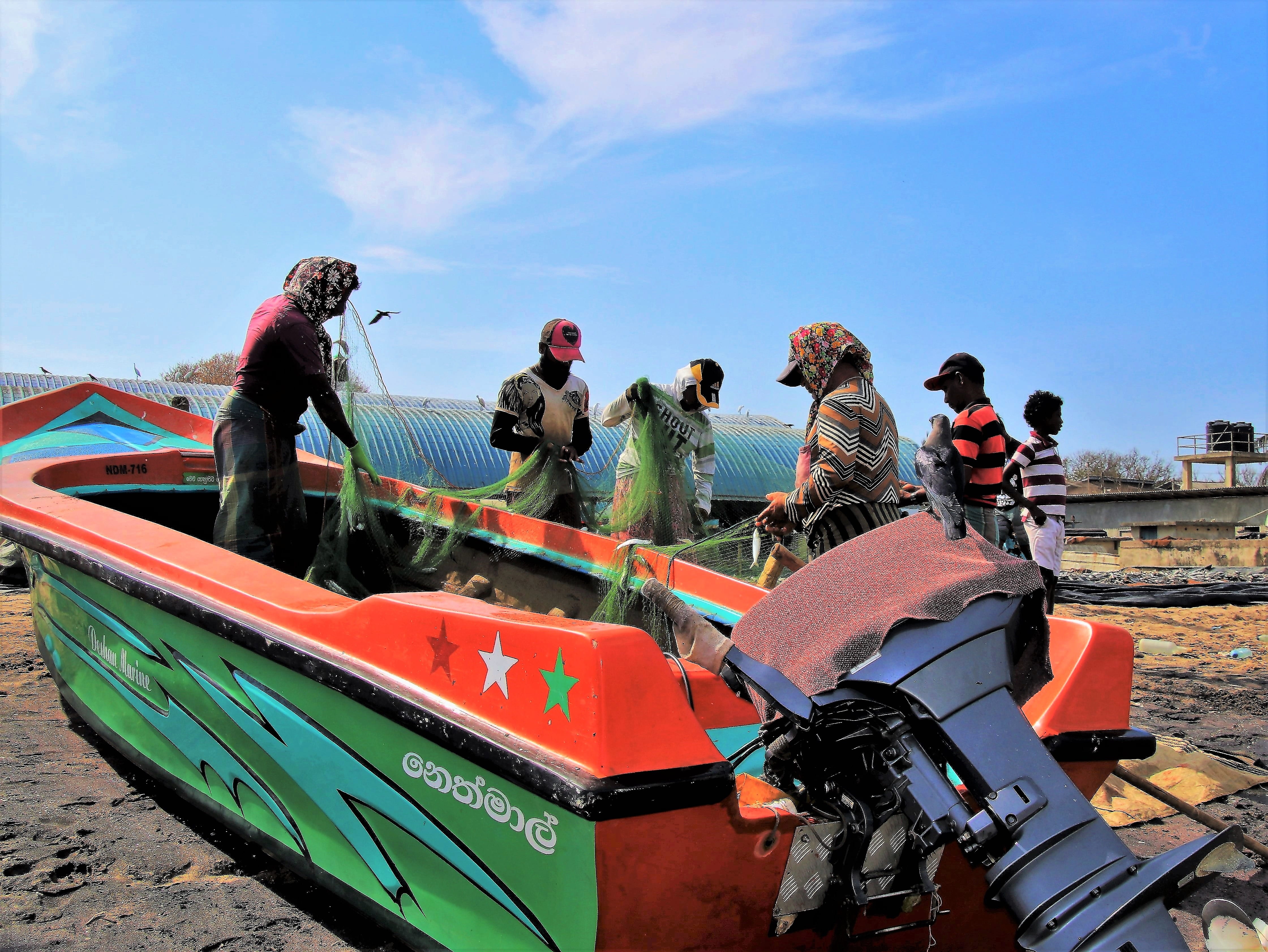 nautical vessel, network, lifestyle, orange, land vehicle, fisherman, beach, people, water, fishing industry, men, travel, dirty, sea, medium group of people, HD Wallpaper