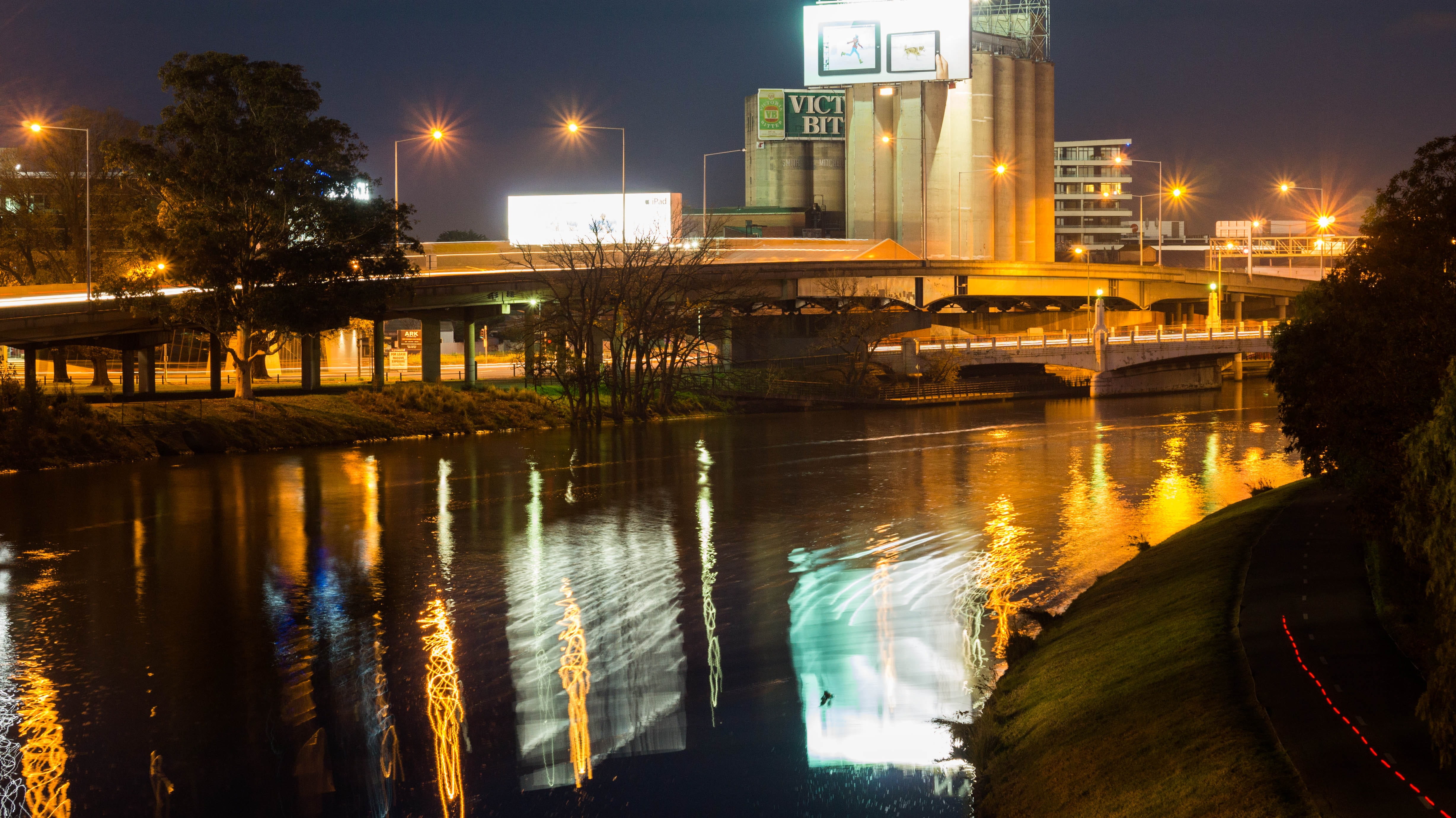 water, reflection, illuminated, river, buildings, no people, industrial, yarra river, building, Night, melbourne, outdoors, street light, street, building exterior, HD Wallpaper