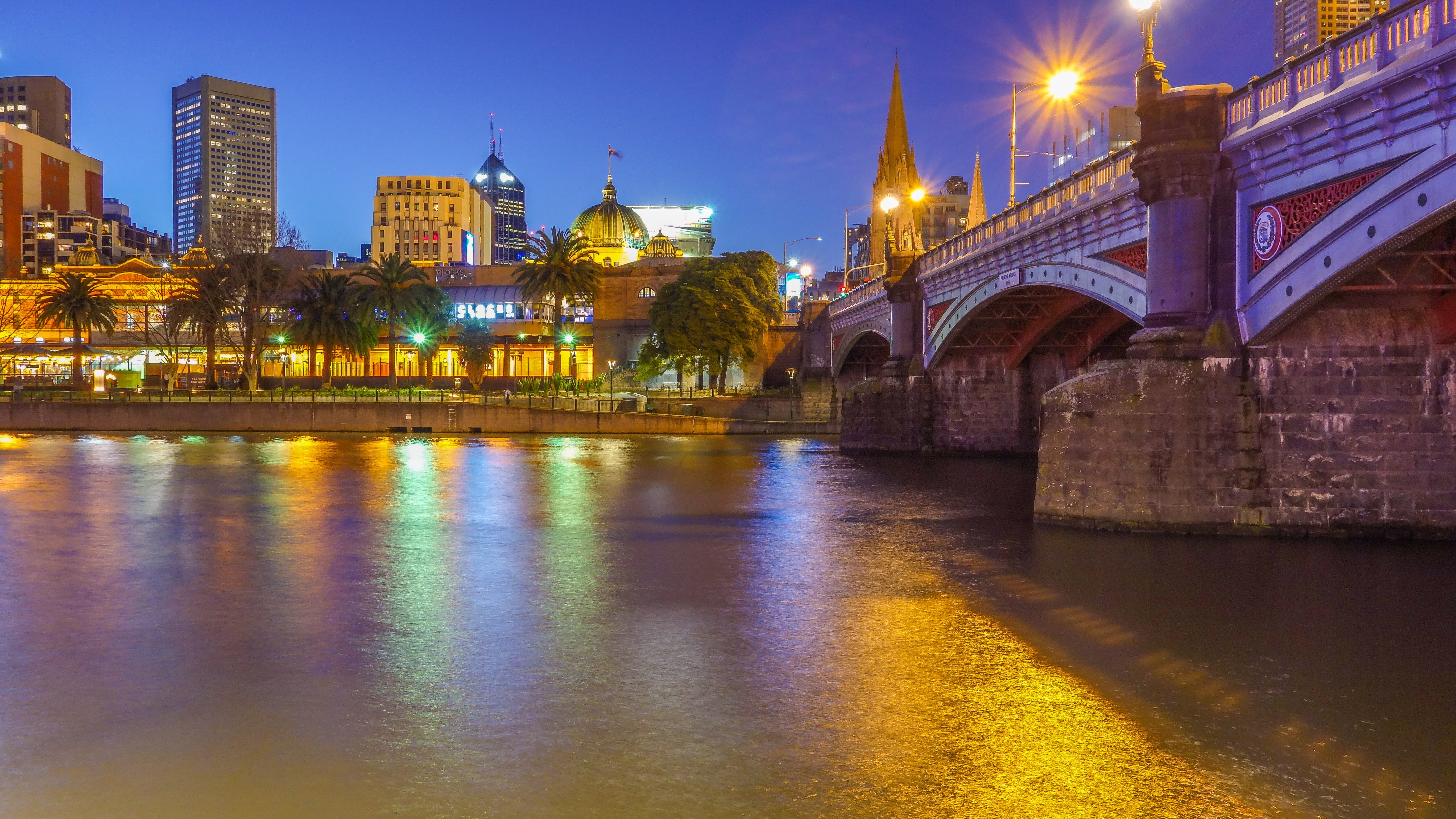 reflection, urban Scene, long exposure, travel destinations, melbourne, victoria, brown, famous Place, night shot, government, buildings, body, no people, HD Wallpaper