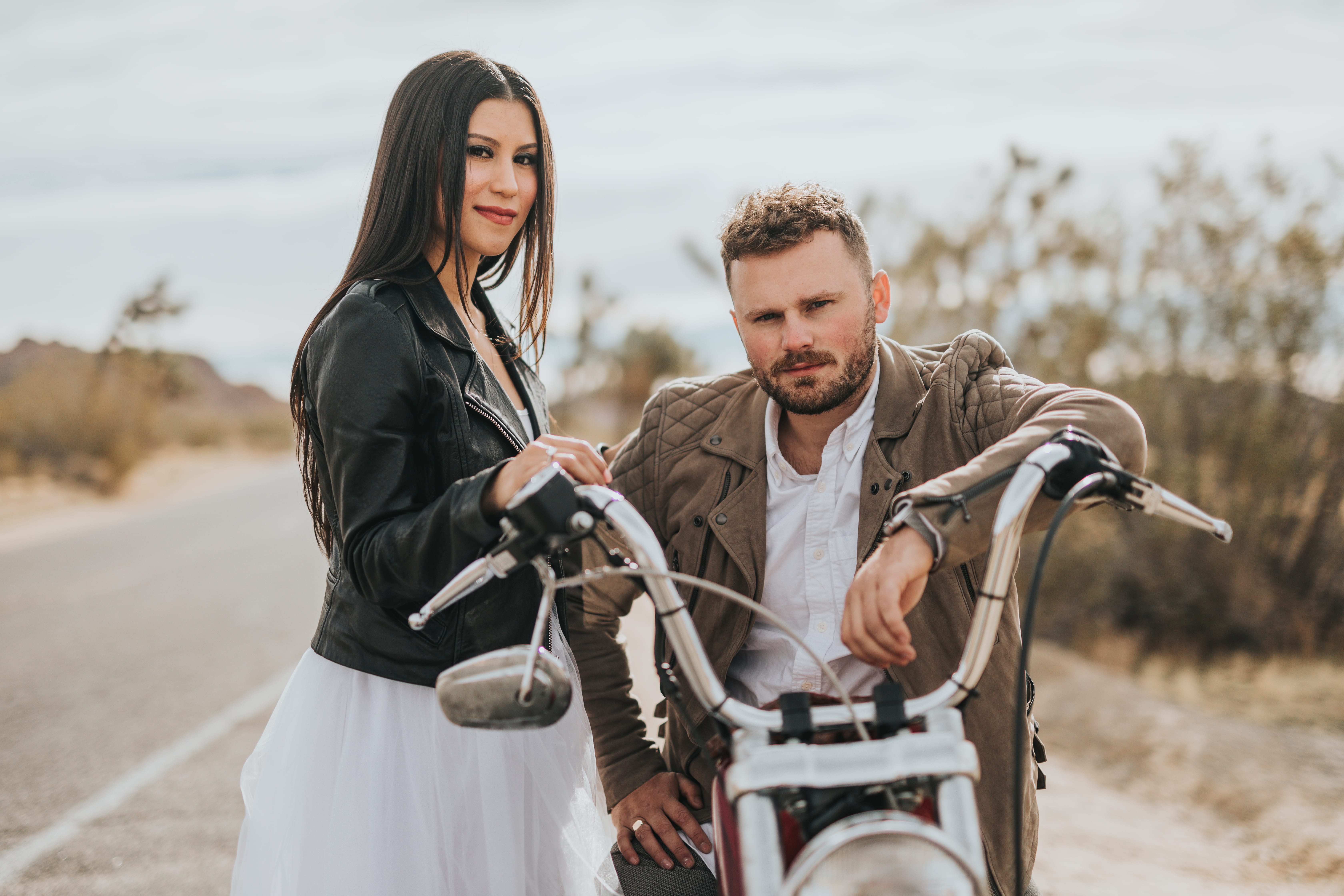 bike, black, young couple, young men, woman, couple - relationship, leather, motorcycle, heterosexual couple, young women, flirting, positive emotion, jacket, HD Wallpaper