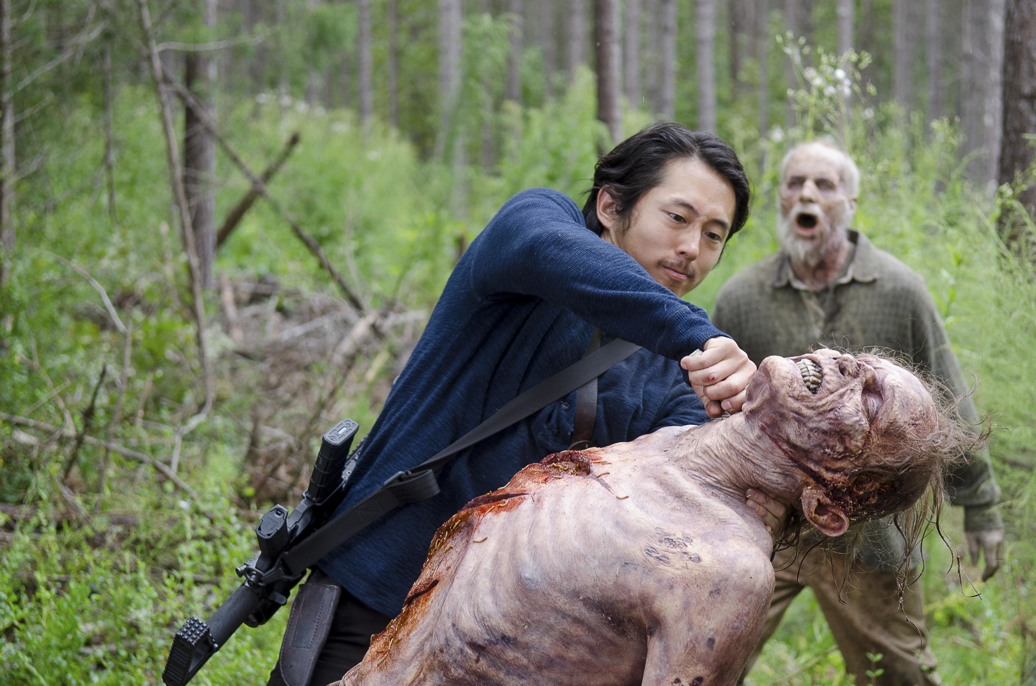 2K, Glenn, The Walking Dead, zombies, knife, Steven Yeun, HD Wallpaper