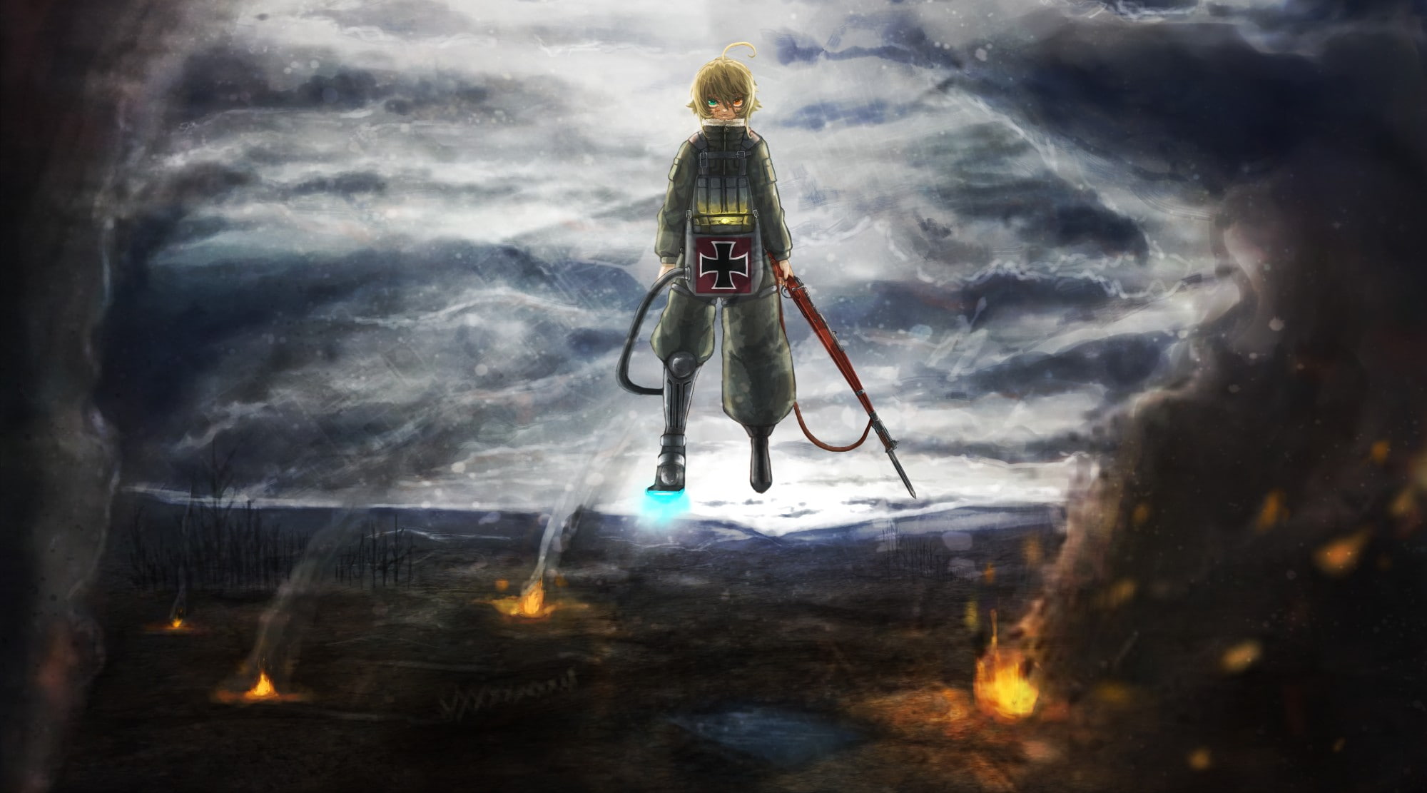 tanya degurechaff youjo senki military gun magic war, 1080P, HD Wallpaper