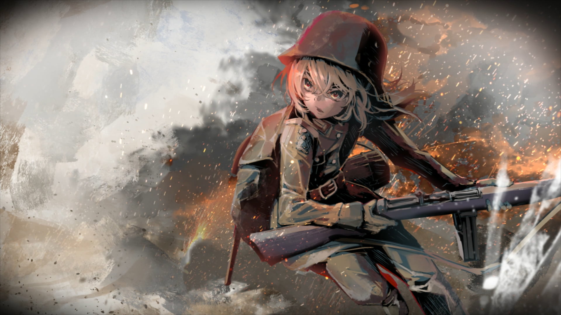 Tanya Degurechaff, war, Military Uniform, 1080P, Youjo Senki, anime, HD Wallpaper