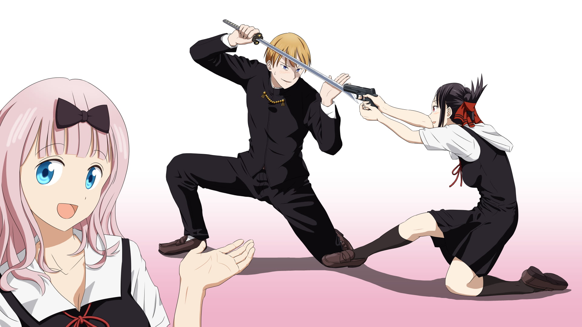 Anime, Kaguya Shinomiya, 1080P, Chika Fujiwara, Miyuki Shirogane, Kaguya-sama: Love is War, HD Wallpaper