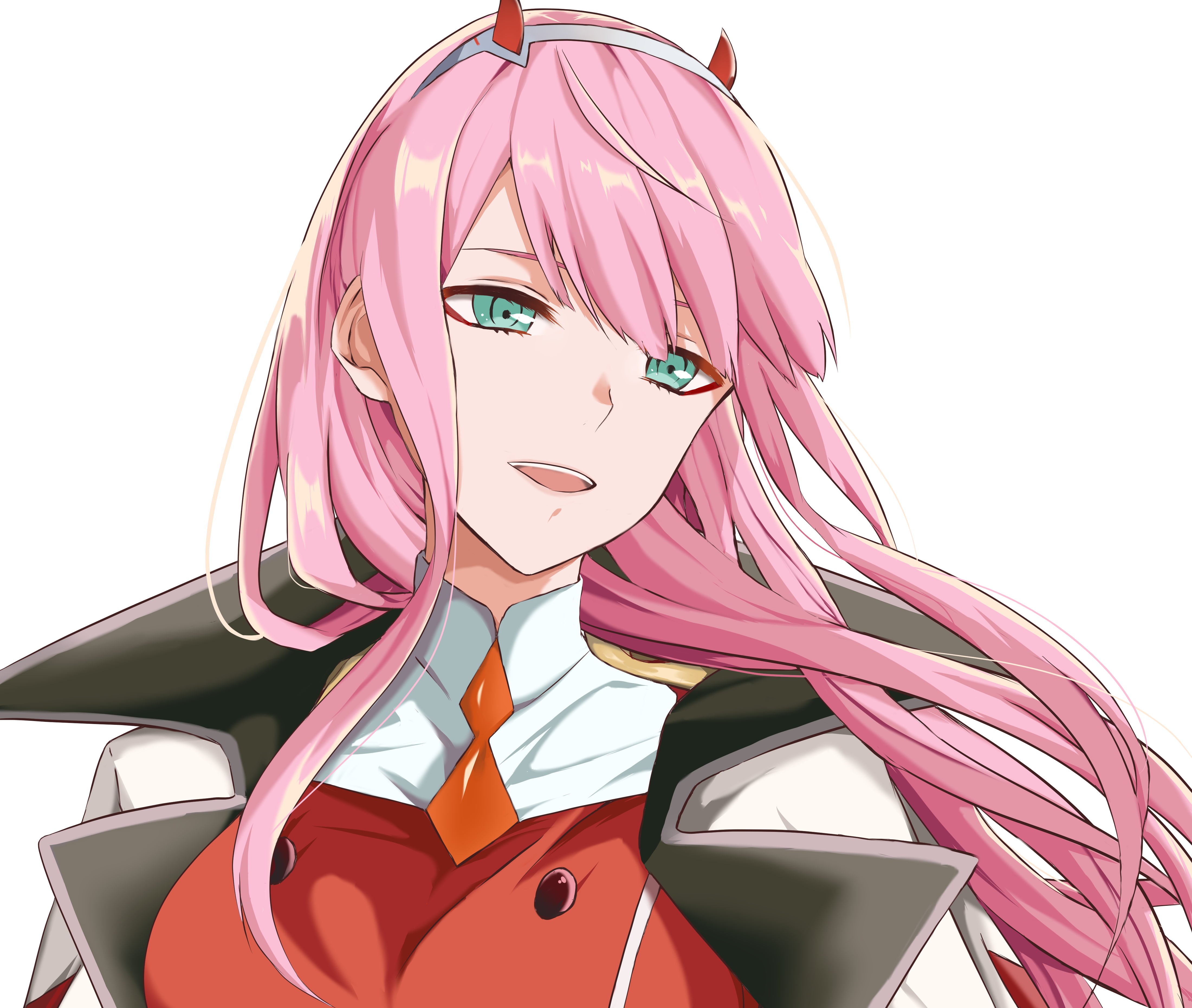 zero two, no people, close-up, 4K, multi colored, indoors, studio shot, clear sky, creativity, Anime, darling in the franxx, white background, mannequin, HD Wallpaper