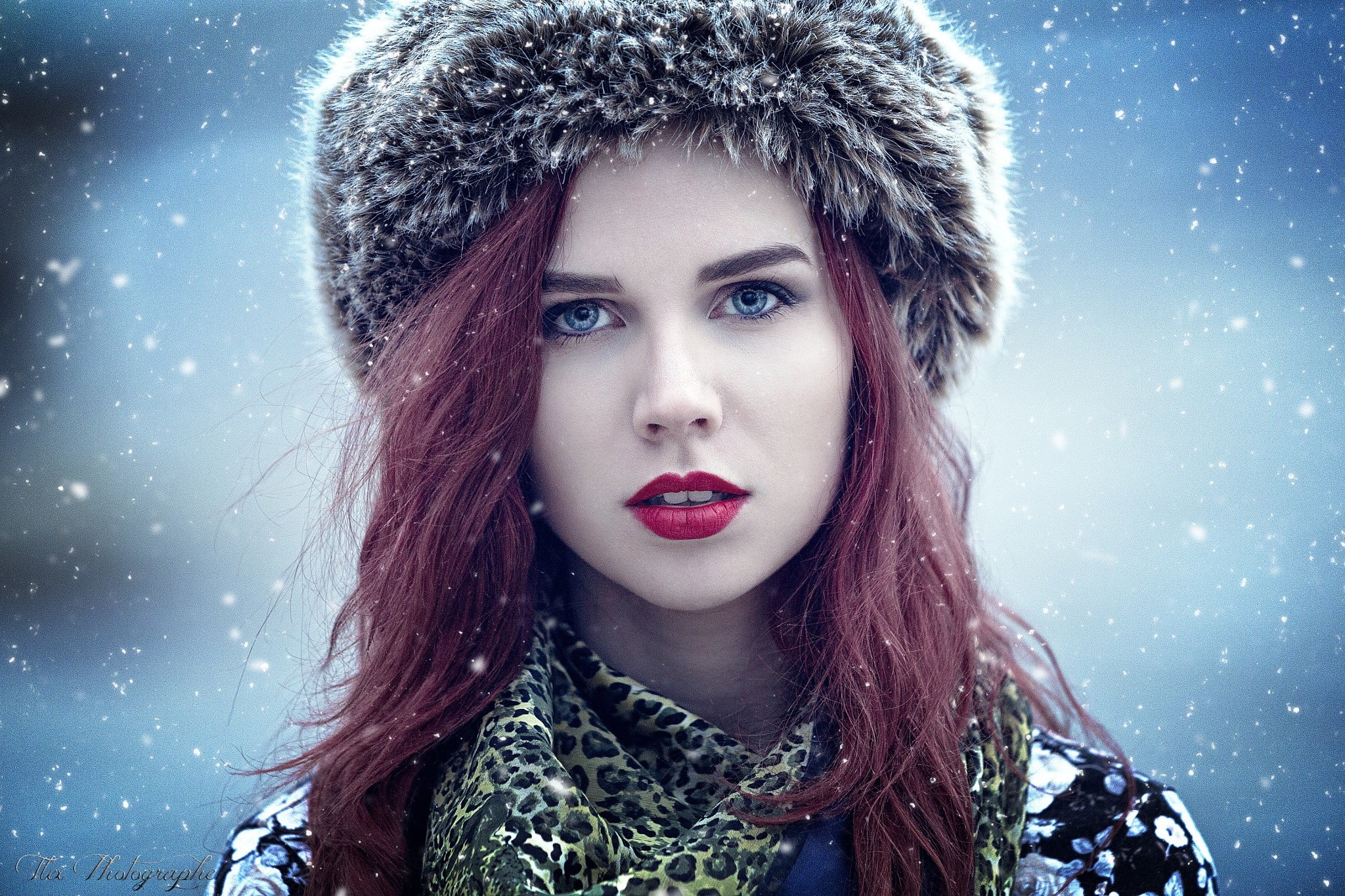 women, adult, beautiful people, warm clothing, young women, cold temperature, looking at camera, ice, snow, portrait, beautiful woman, headshot, snowing, HD Wallpaper