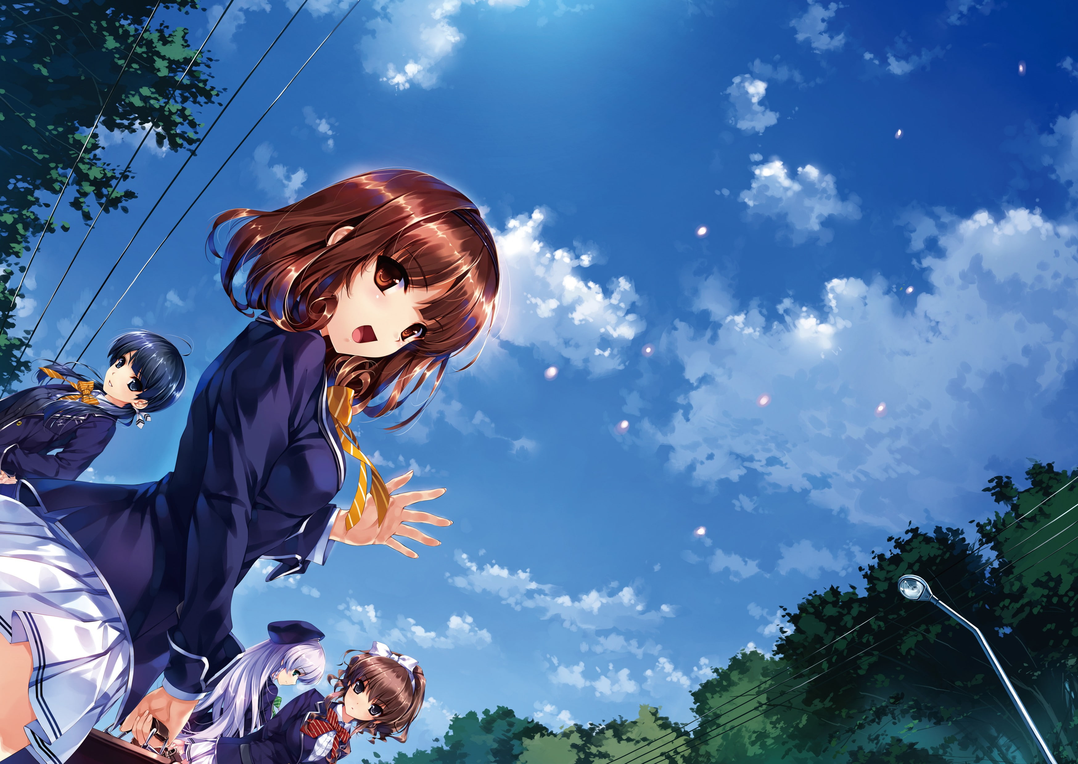 Furukawa Yui, Ushinawareta Mirai wo Motomete, 2K, anime girls, Sasaki Kaori, school uniform, Hanamiya Nagisa, Hasekura Airi, HD Wallpaper