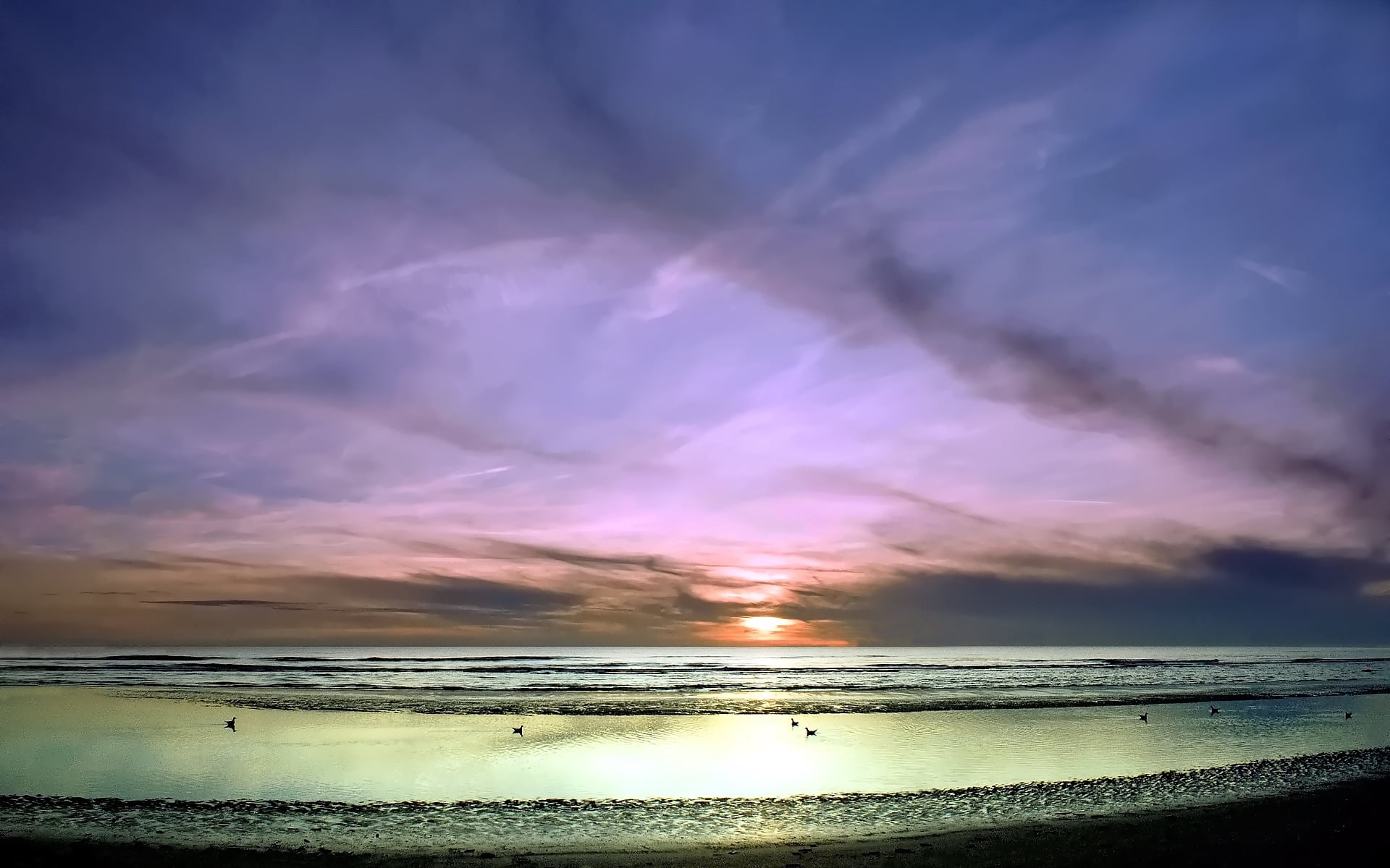 blue, orange Color, dramatic Sky, no People, body, seascape, travel, landscape, sunset, outdoors, sunrise - Dawn, cloud - Sky, dusk, beach, coast, coastline, HD Wallpaper
