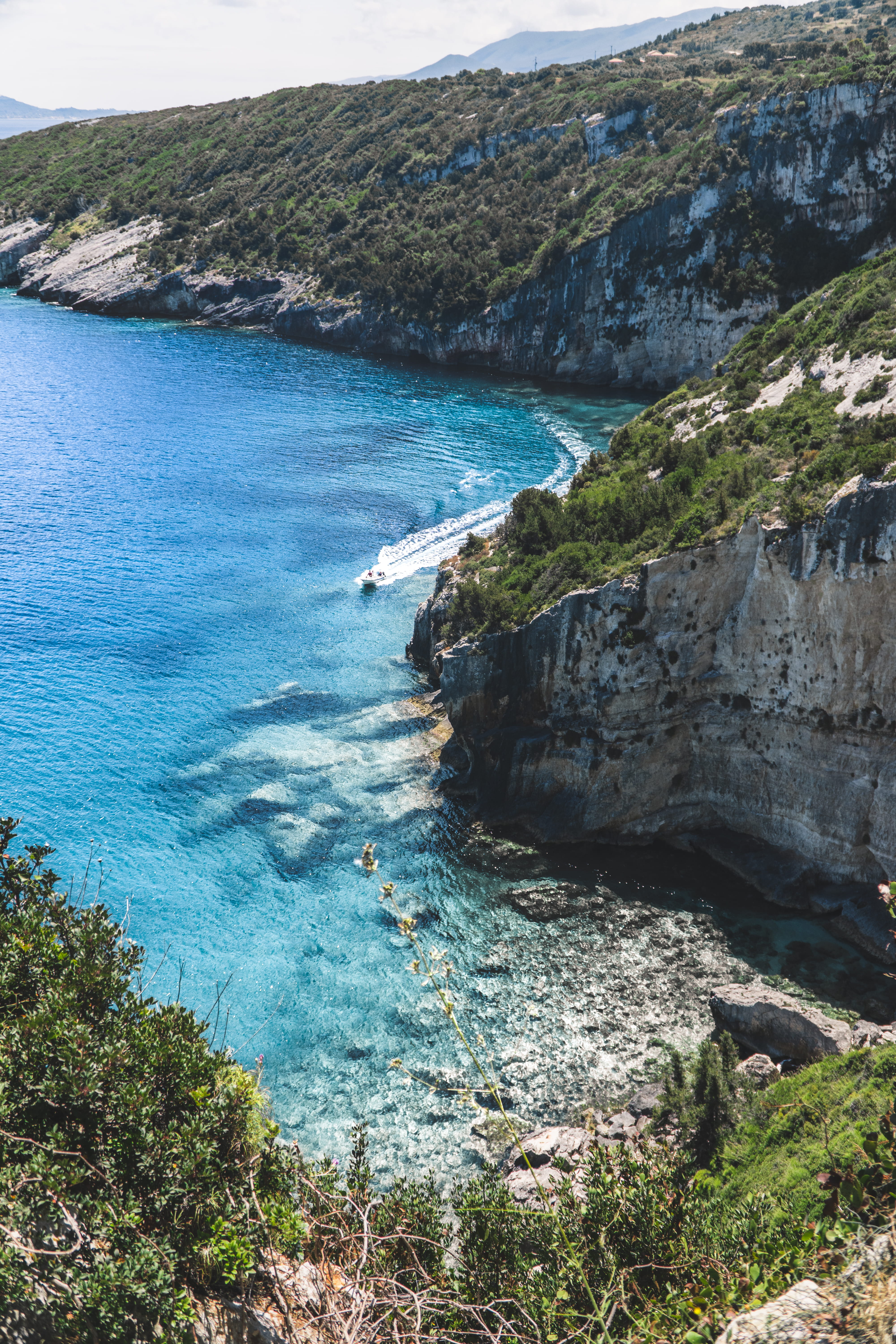 plant, crystal clear, water, tranquility, land, cliff, sunshine, sea, swimming, rock, rock - object, scenics - nature, beach, clear water, day, 5K, coast, Phone HD Wallpaper