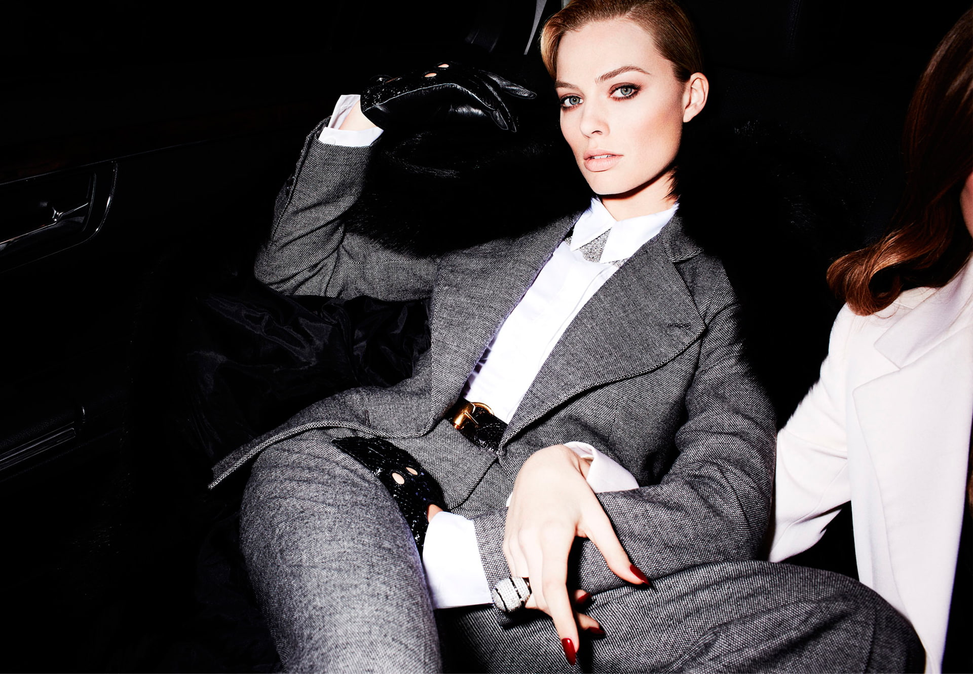 photoshoot, Violet Grey, Margot Robbie, 1080P, HD Wallpaper