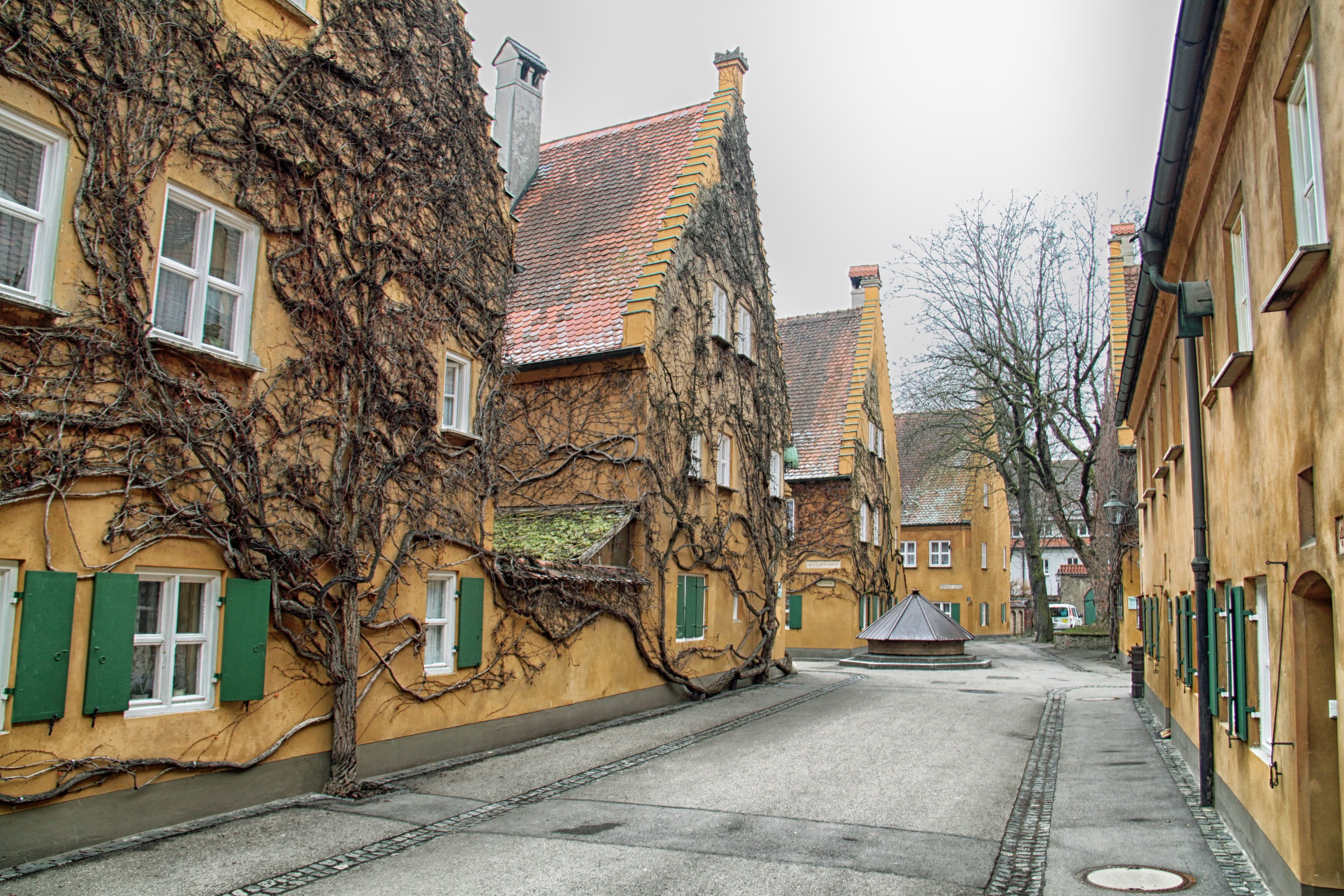 travel destinations, residential district, old, outdoors, building, brown, houses, germany, street, town, urban, alley, built structure, sky, hdr, cities, HD Wallpaper