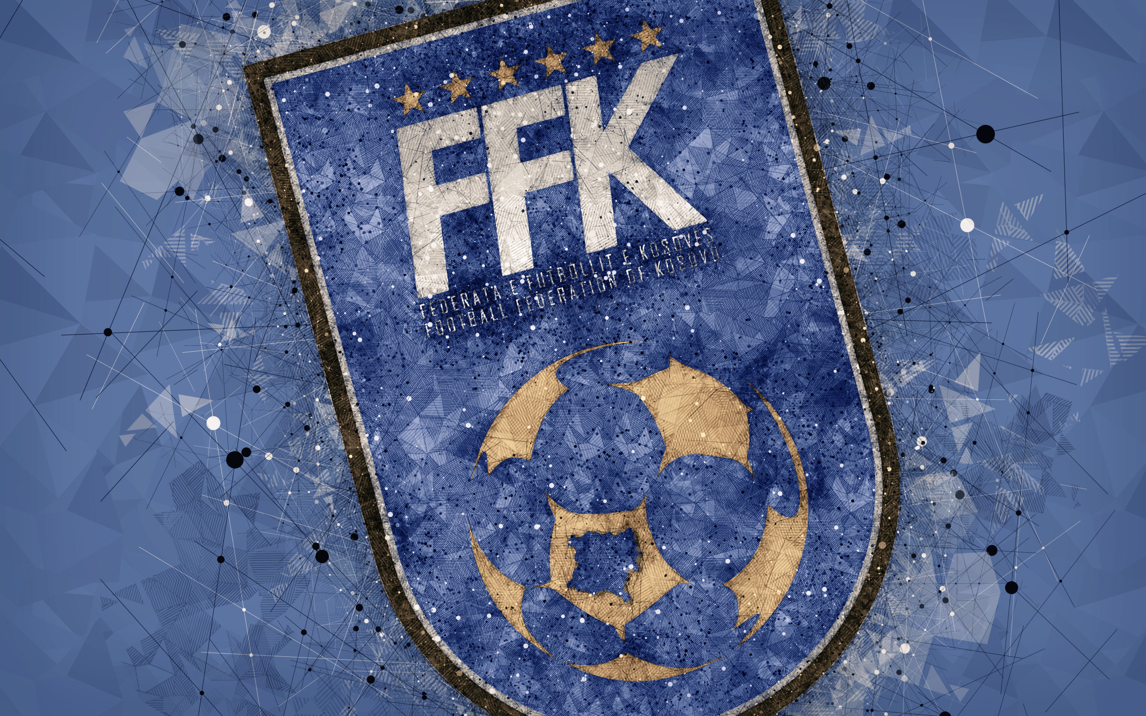 4K, Soccer, Kosovo, Logo, Kosovo National Football Team, Emblem, HD Wallpaper