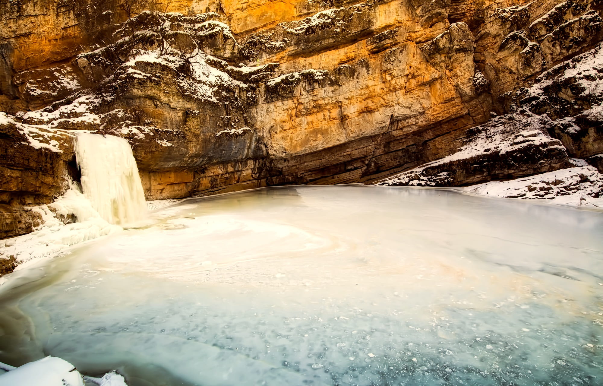 tranquil scene, flowing water, lake, nature, snow, no people, formation, flowing, outdoors, ice, kosovo, non-urban scene, mountains, day, mountain, scenics - nature, HD Wallpaper