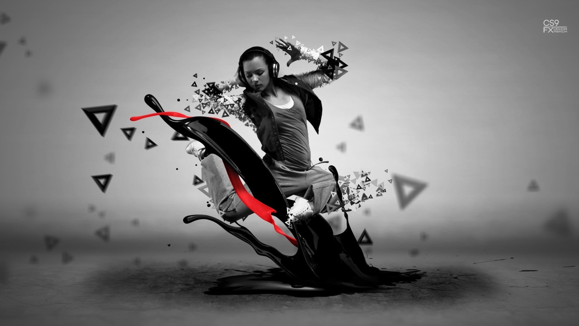 tank, hd, triangle, abstract, s, dance, women, digital/artwork, top, 1080P, grey, HD Wallpaper