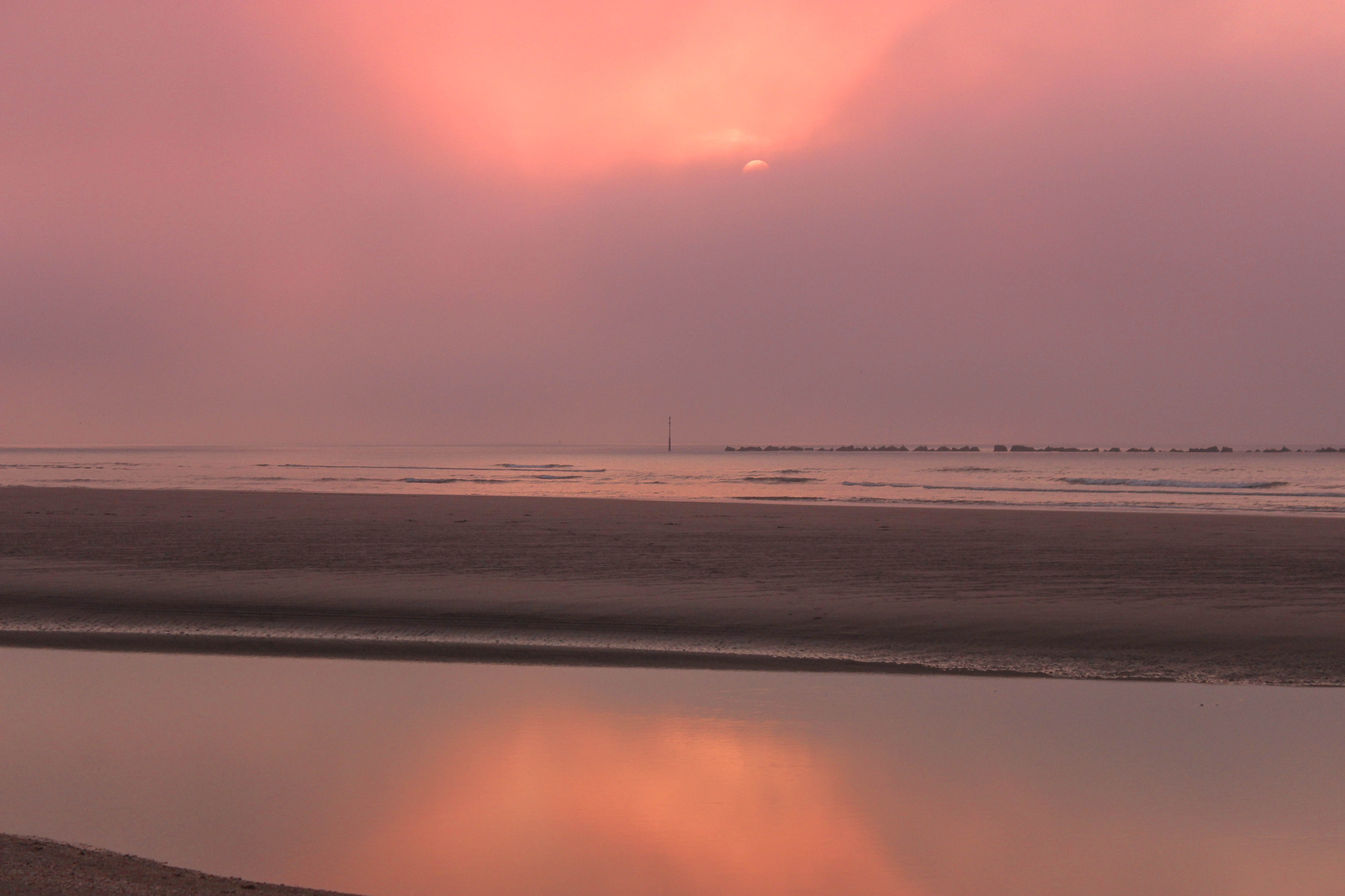 fog, reflection, outdoors, environment, france, dramatic sky, horizon over water, no people, land, sky, tranquility, morning, scenics - nature, sea, landscape, HD Wallpaper