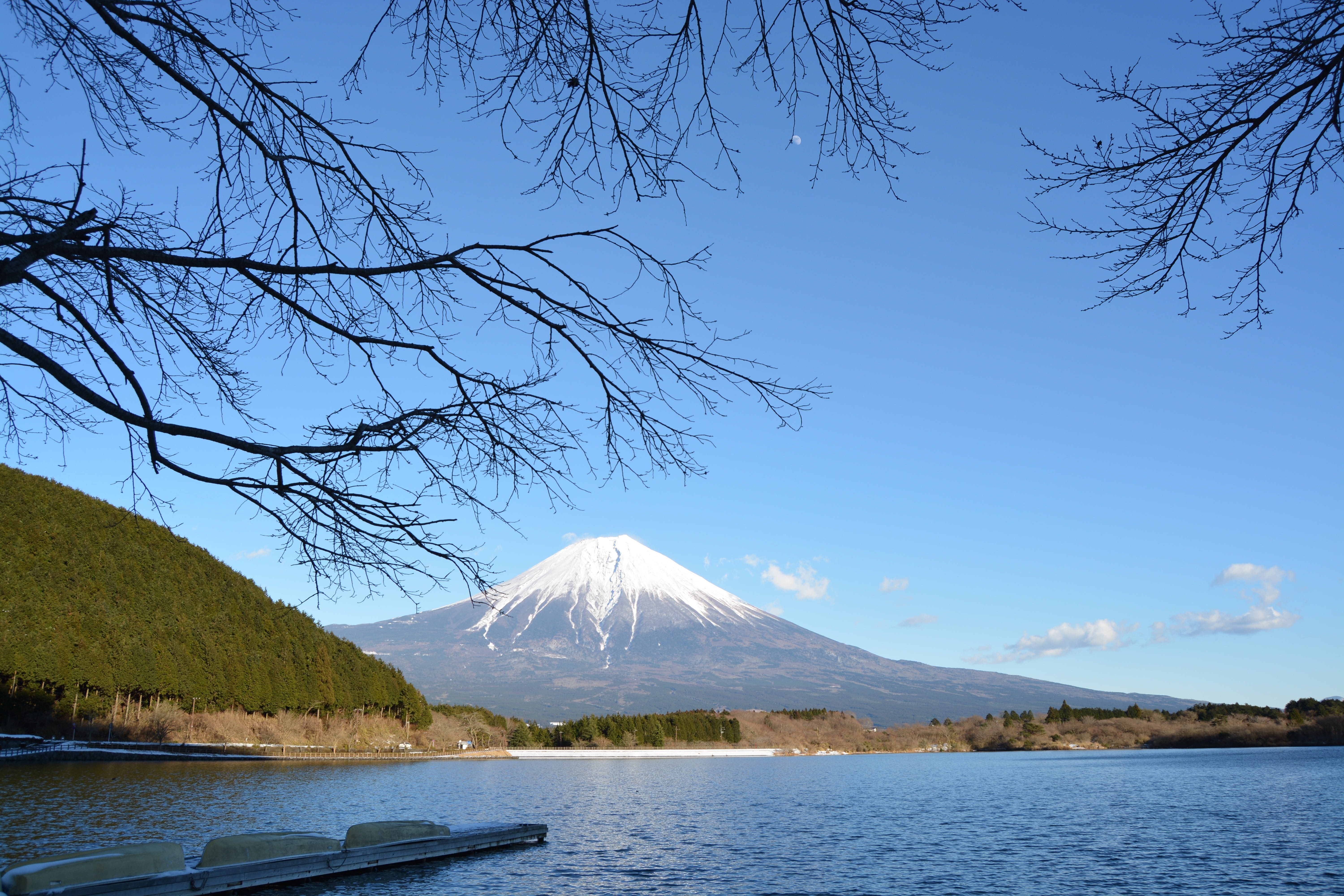 lake, outdoors, mountain, scenics - nature, tree, lake tanuki, tranquility, blue, water, nature, tranquil scene, non-urban scene, plant, snowcap, snowcapped mountain, HD Wallpaper