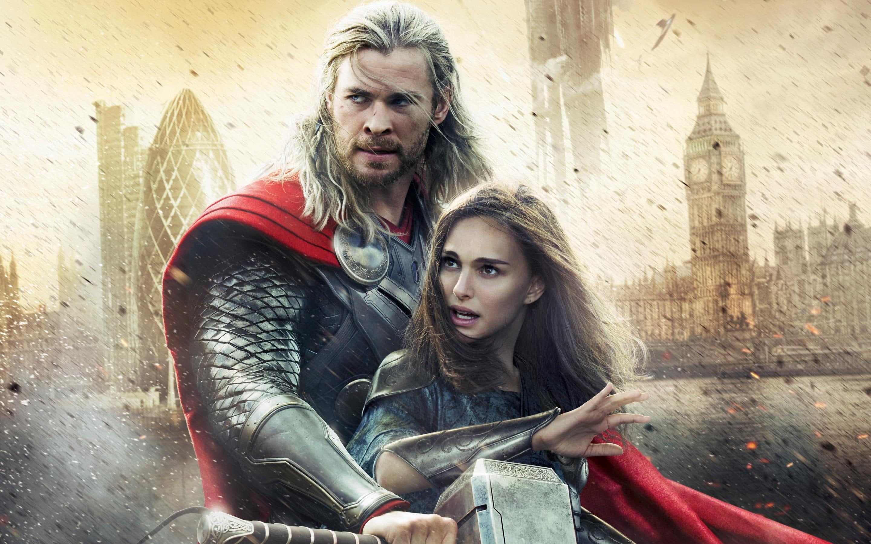 actresses, poster, thor, 2K, entertainment, people, actors, chris, movies, celebrity, natalie-portman, beautiful, handsome, HD Wallpaper