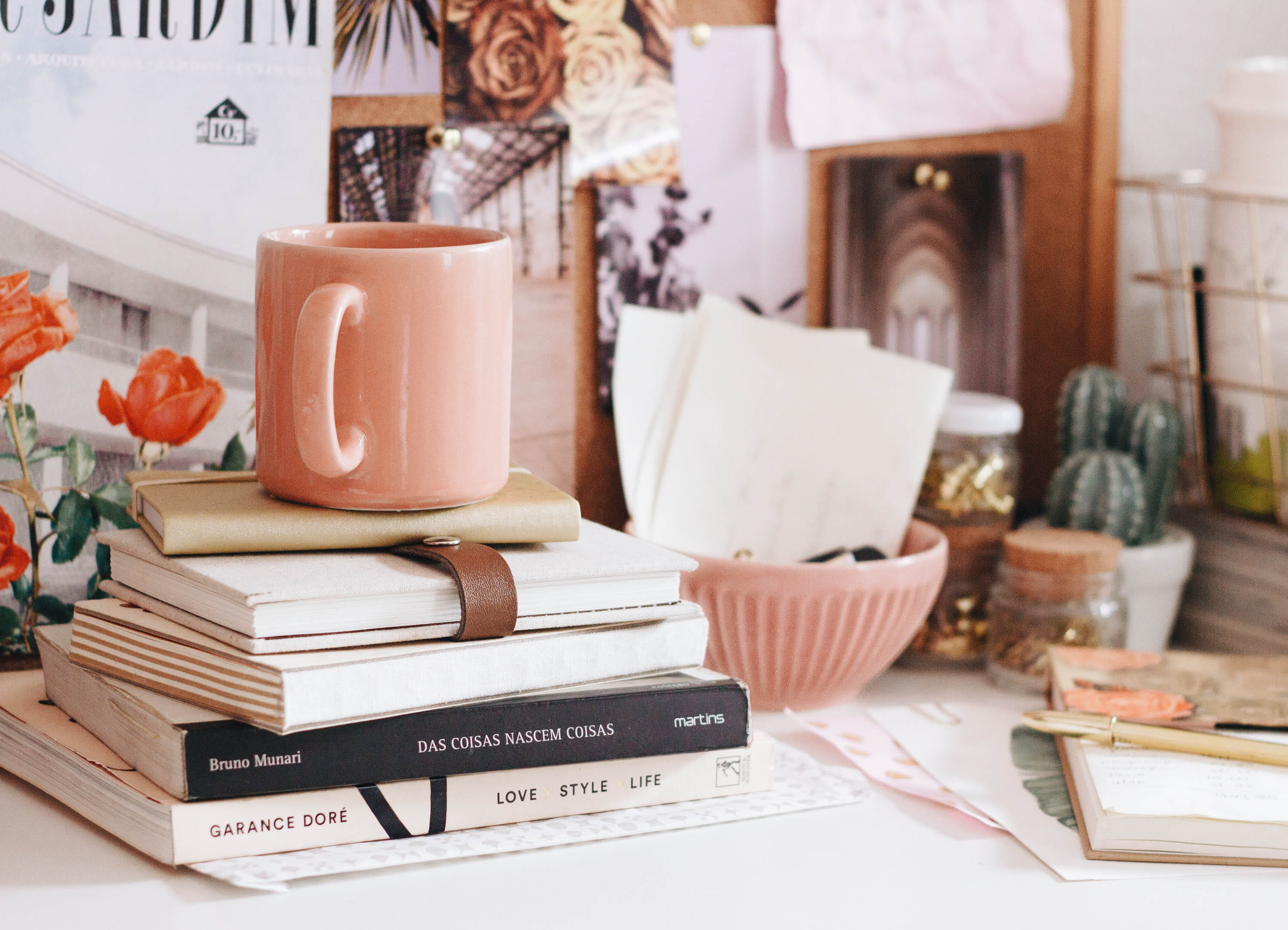 pastel, close-up, desk, 2K, coffee, stationery, mug, writing, pink, furniture, five, succulent, publication, paper, break, food and drink, cup, text, flower, HD Wallpaper