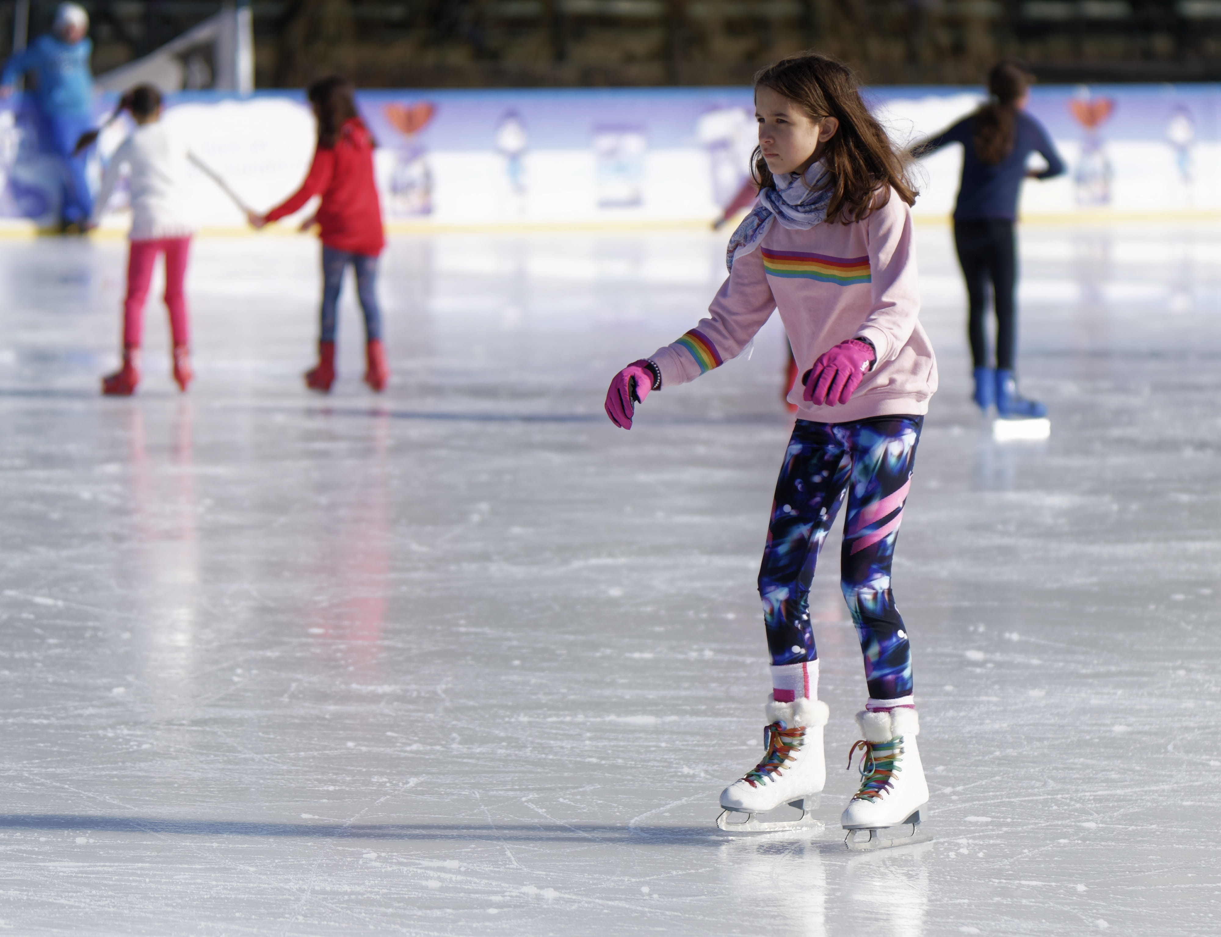 winter, women, winter sport, sports, skill, childhood, snow, girl, cute, leisure activity, skater, lifestyles, ice-skating, skating, child, people, sport, HD Wallpaper