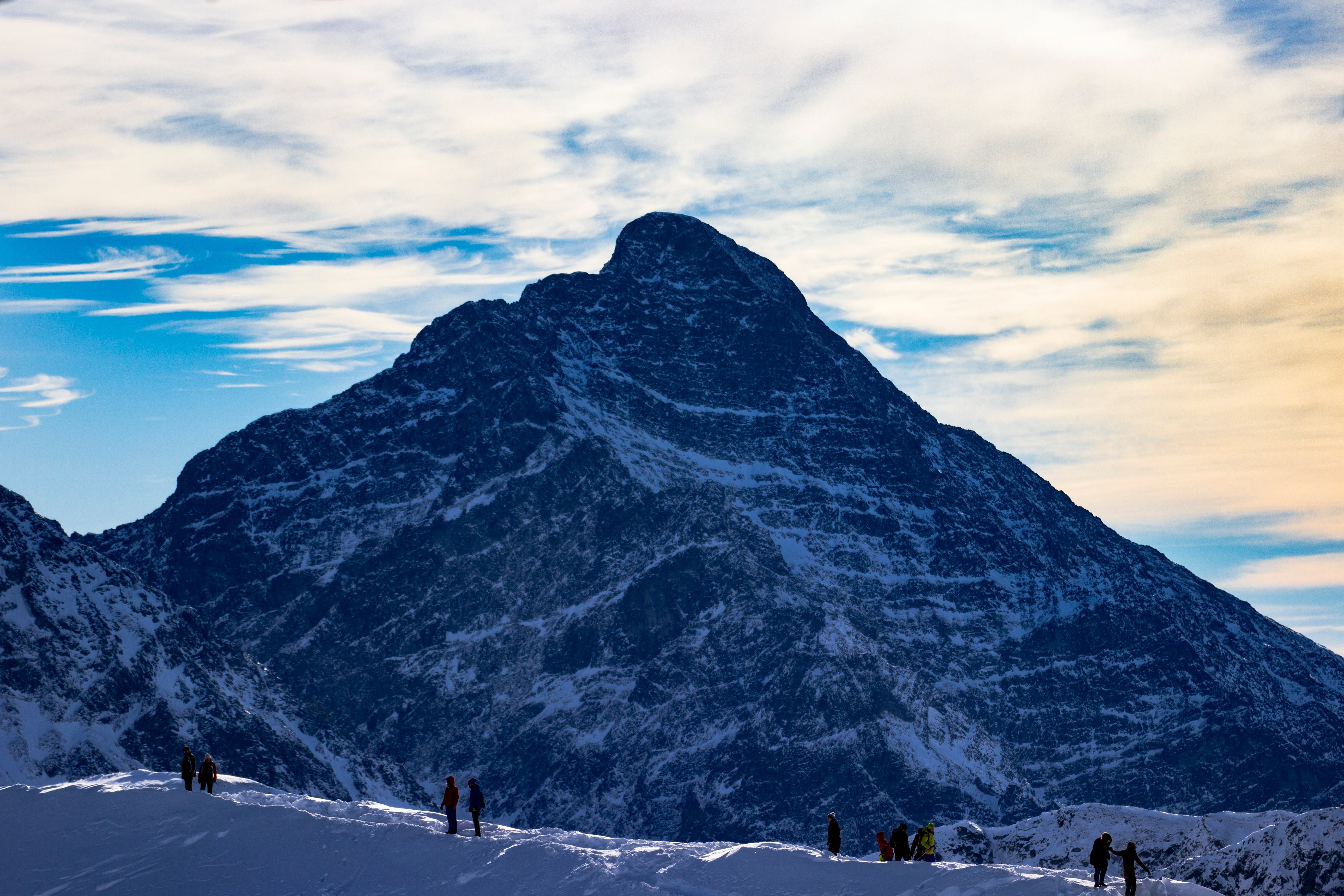 4K, blue, scenics, sport, vacations, rock, day, boy, men, mountain peak, outdoor, beauty in nature, cloud - sky, cold temperature, days, mountain, photo, HD Wallpaper