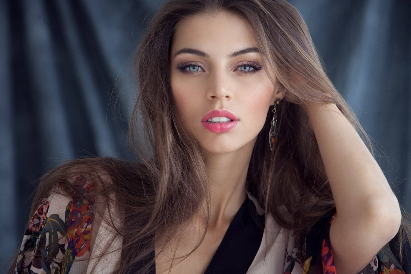 face, eyes, 720P, women, model, Valentina Kolesnikova, HD Wallpaper