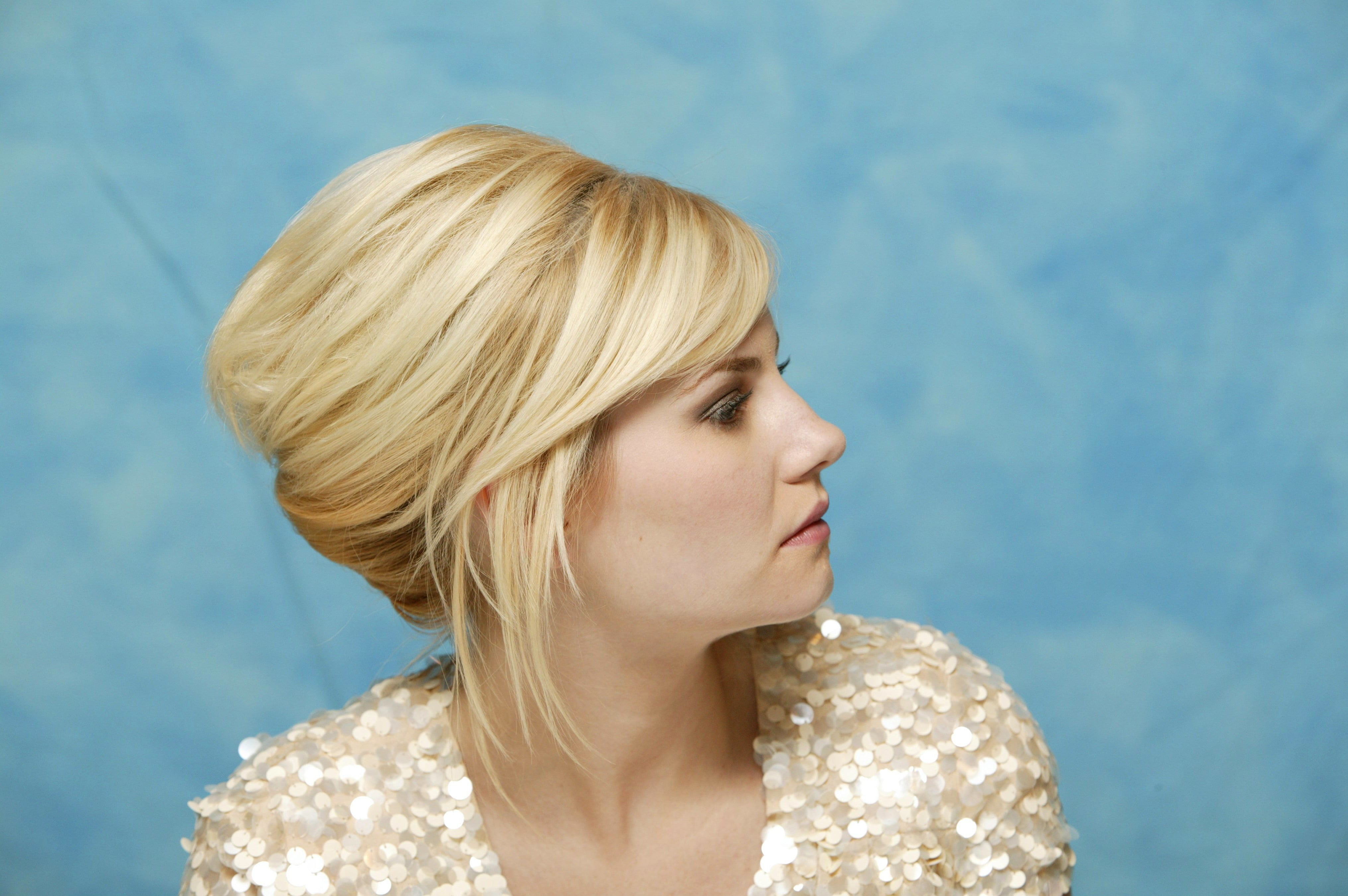 blue background, face, young adult, looking, 4K, day, women, adult, one person, young women, blue, actress, Elisha Cuthbert, beautiful woman, contemplation, HD Wallpaper