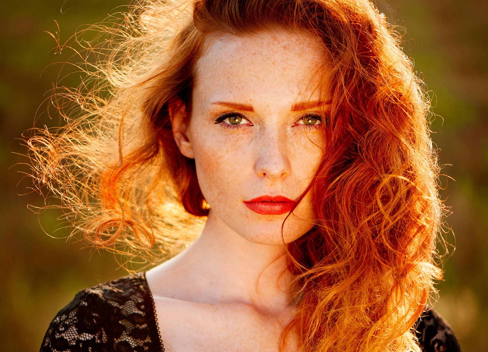 redhead, freckles, Ann Nevreva, face, 1080P, women, HD Wallpaper