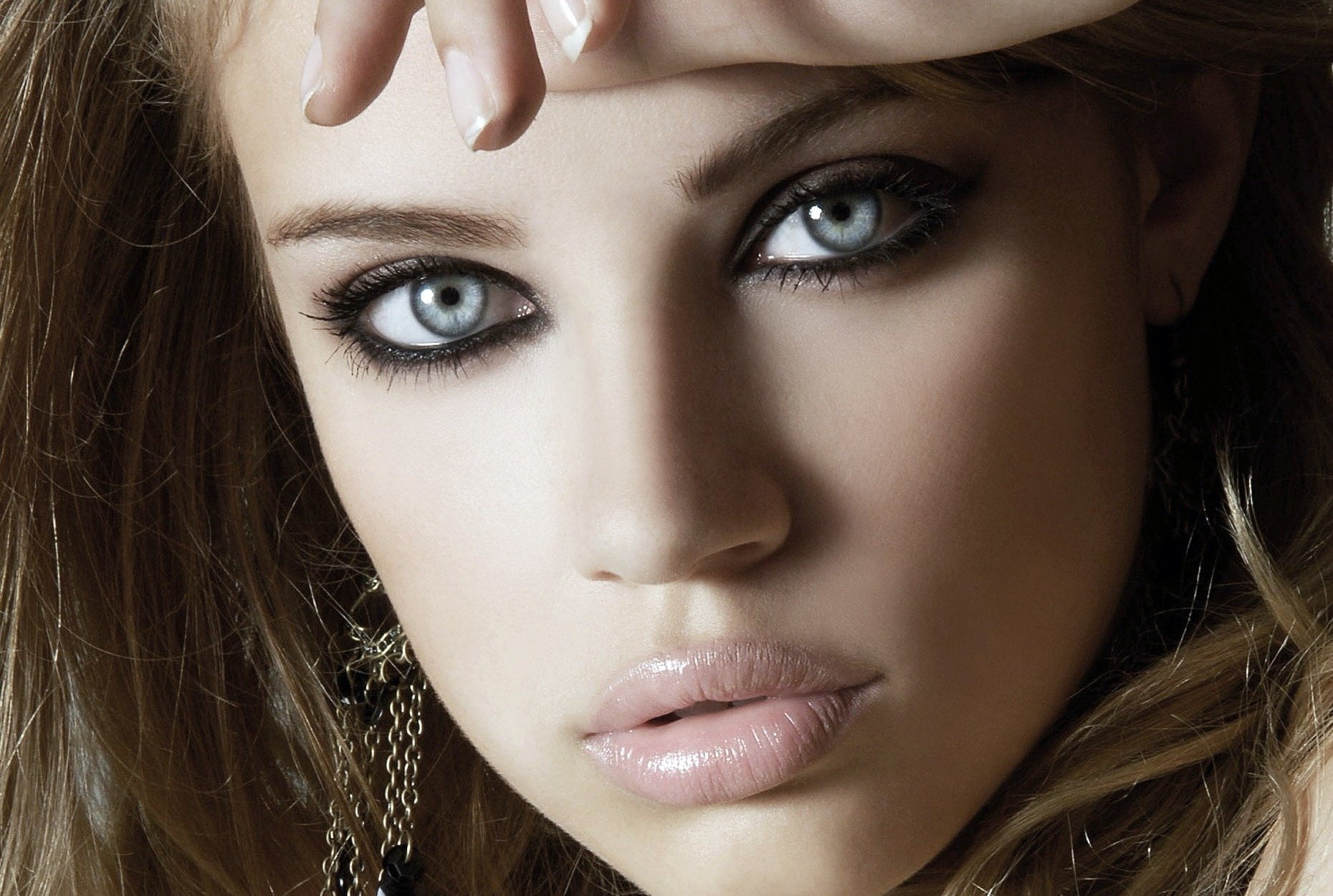headshot, portrait, Xenia Tchoumitcheva, haired, contemplation, 720P, human body part, human face, beautiful woman, hairstyle, human lips, beauty, women, HD Wallpaper